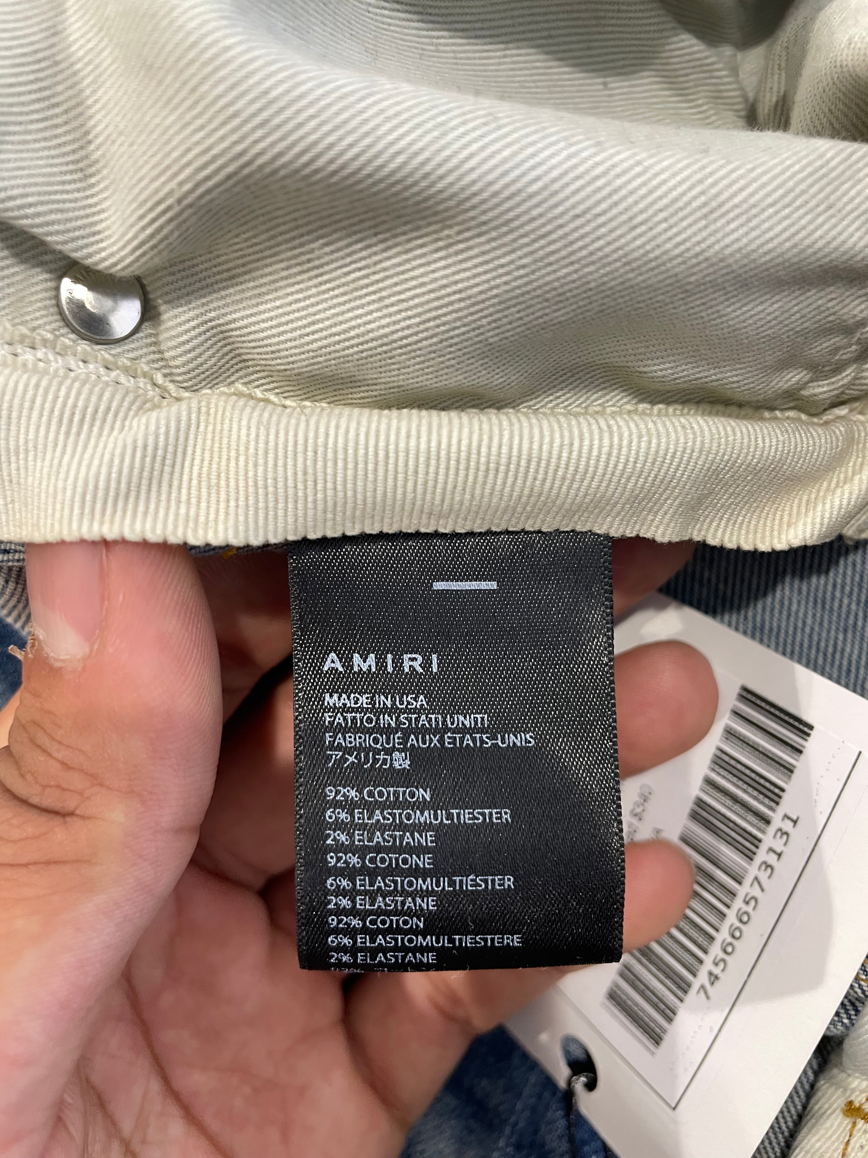 Amiri Jeans Light Wash Desert Camo Patchwork Used 34