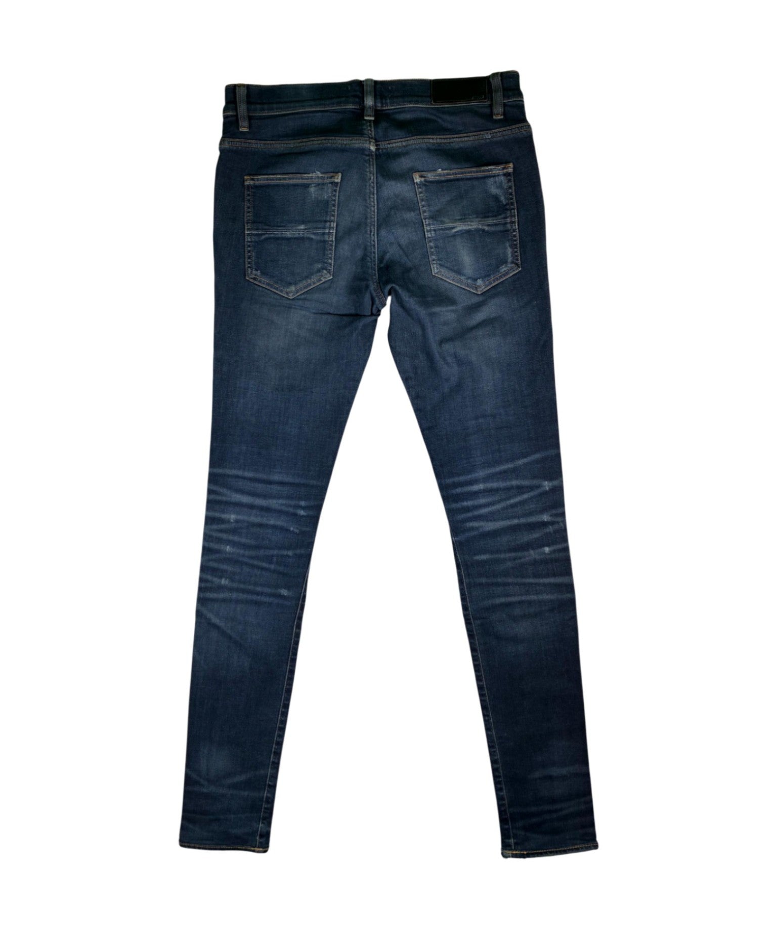 Amiri OG Leather Patch Dark Wash & Black Jeans