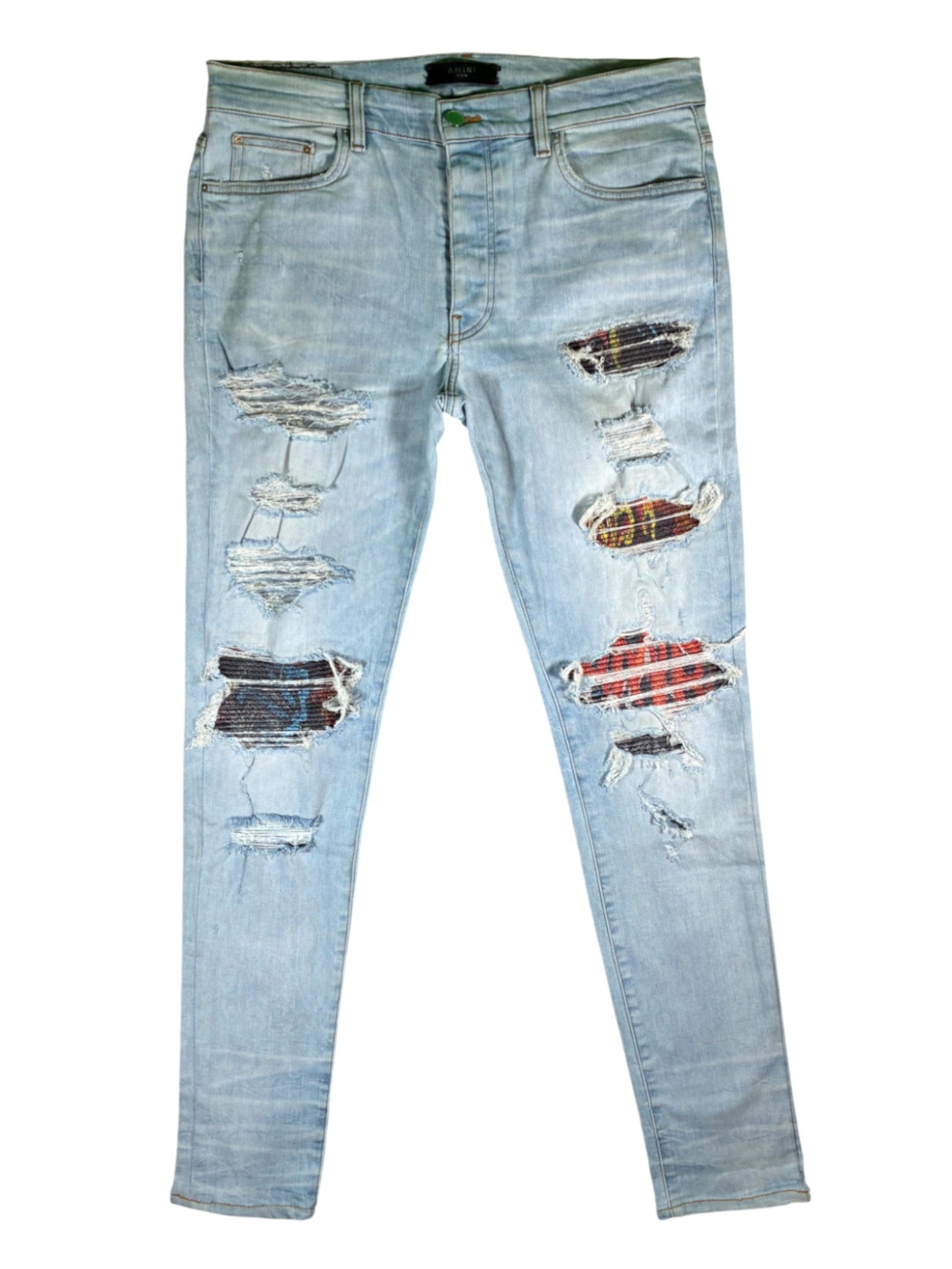 Amiri MX1 Floral Patch Light Wash Jeans