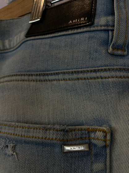 Amiri MX1 Light Wash Camo Patch Used 36