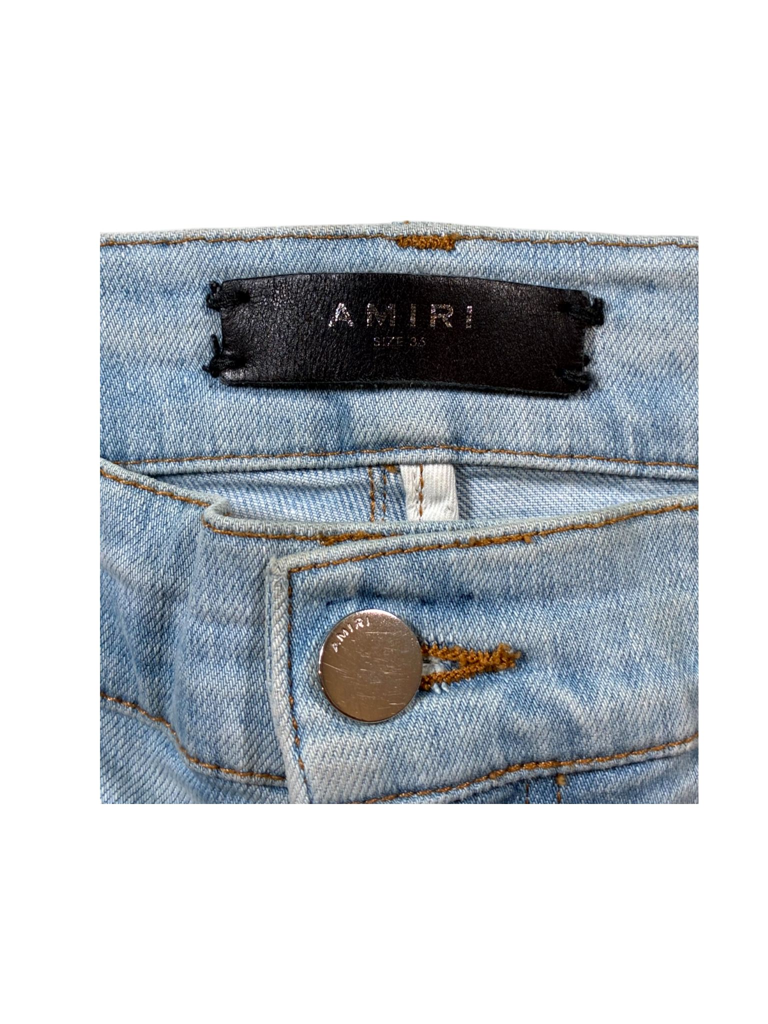 Amiri MX1 Floral Patch Light Wash Jeans