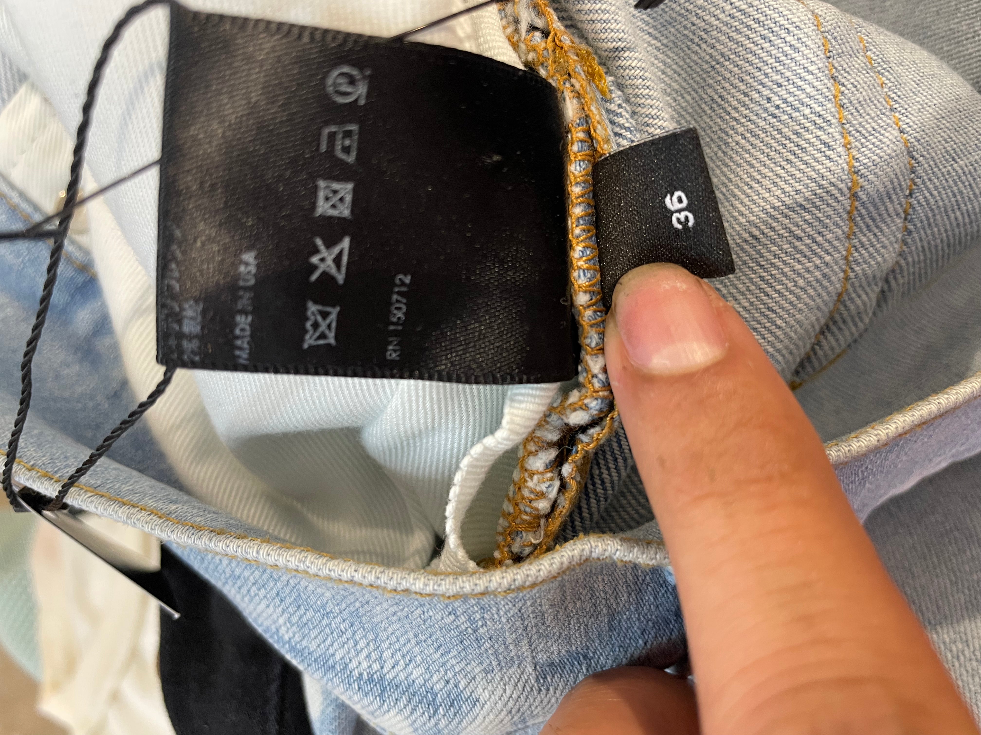 Amiri MX1 Light Wash Camo Patch Used 36