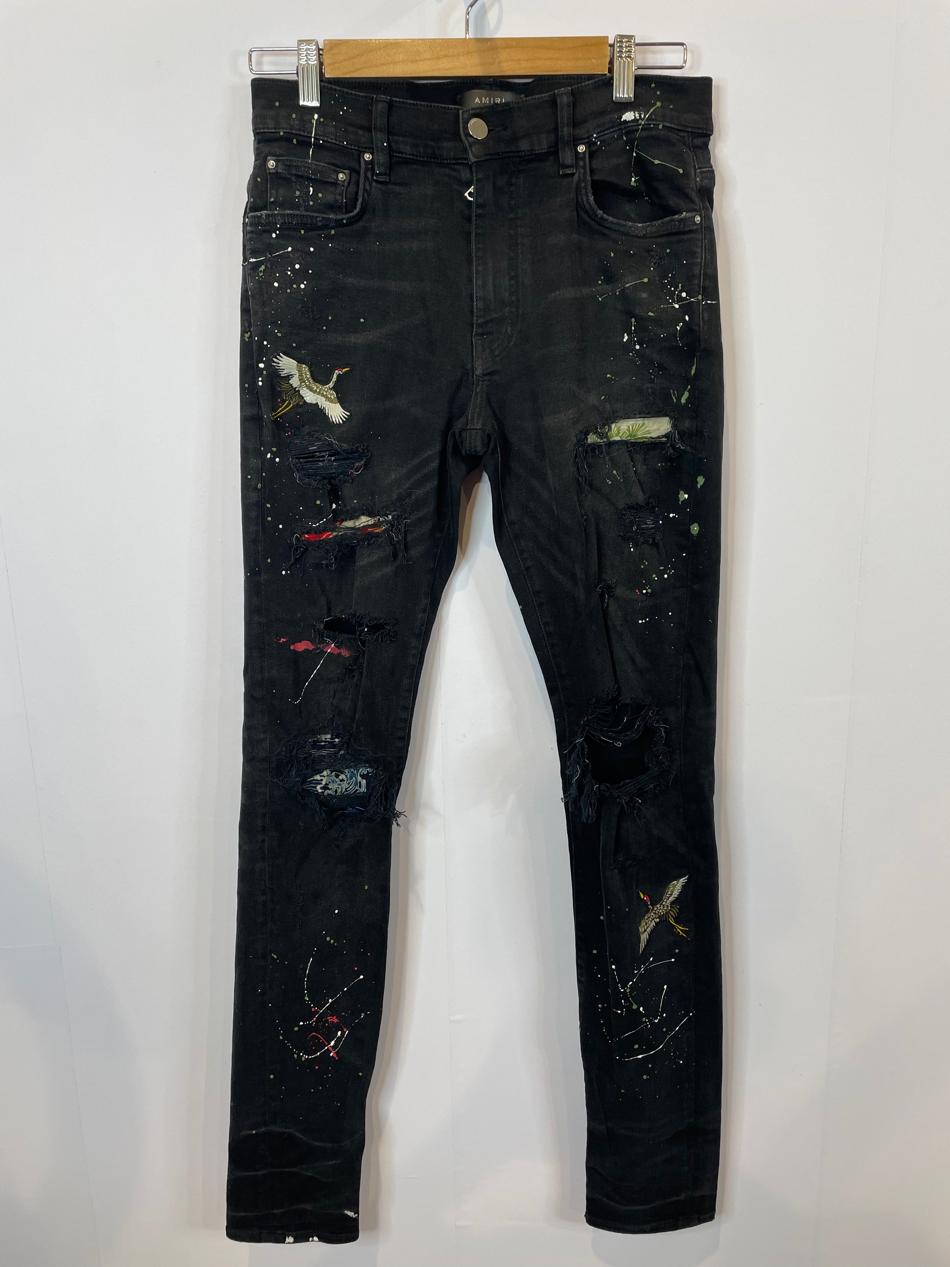 Amiri Jeans Swan Patch Black Used 30