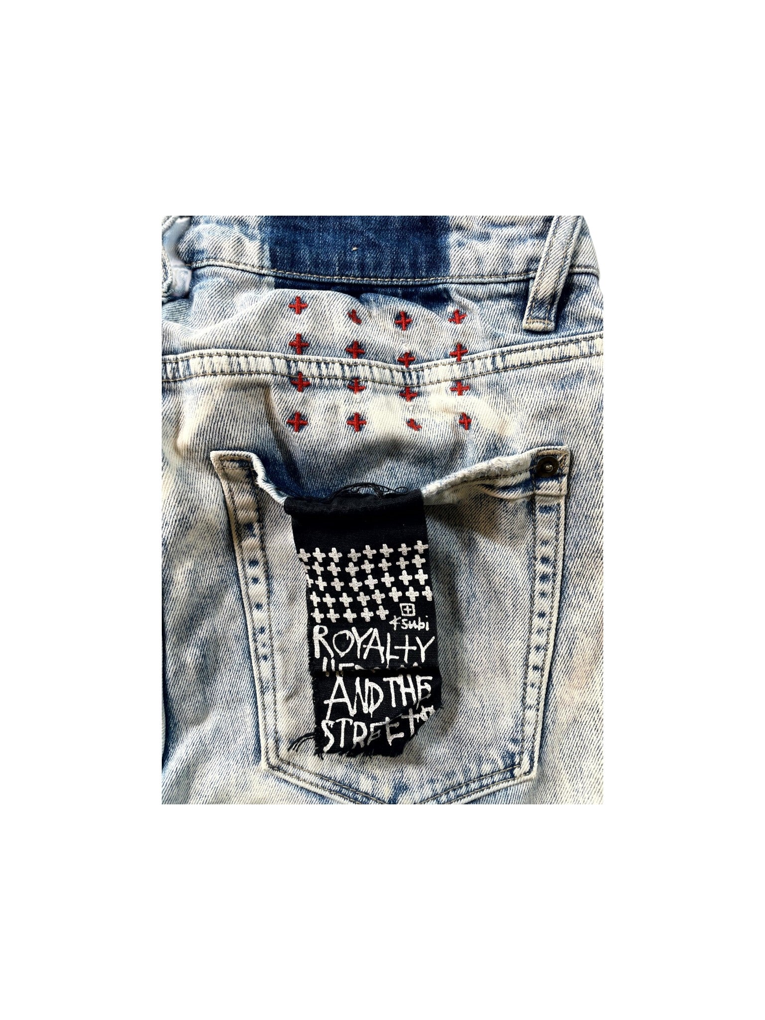 Ksubi Light Wash & Red Jeans