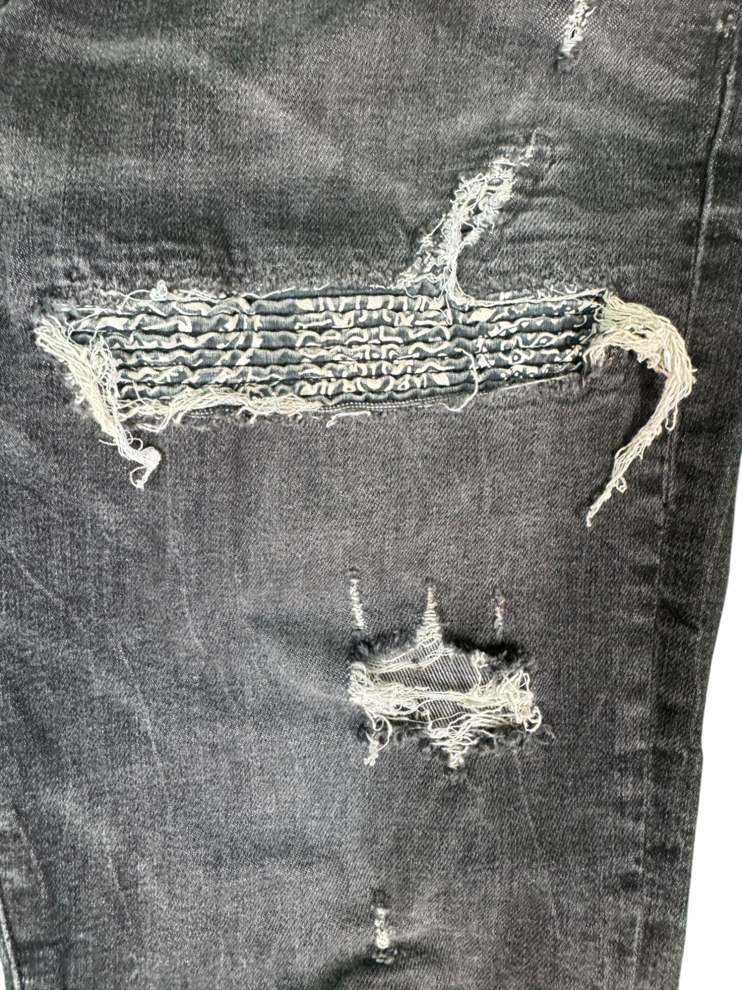 Amiri MX1 Grey Bandana Patch Black Jeans