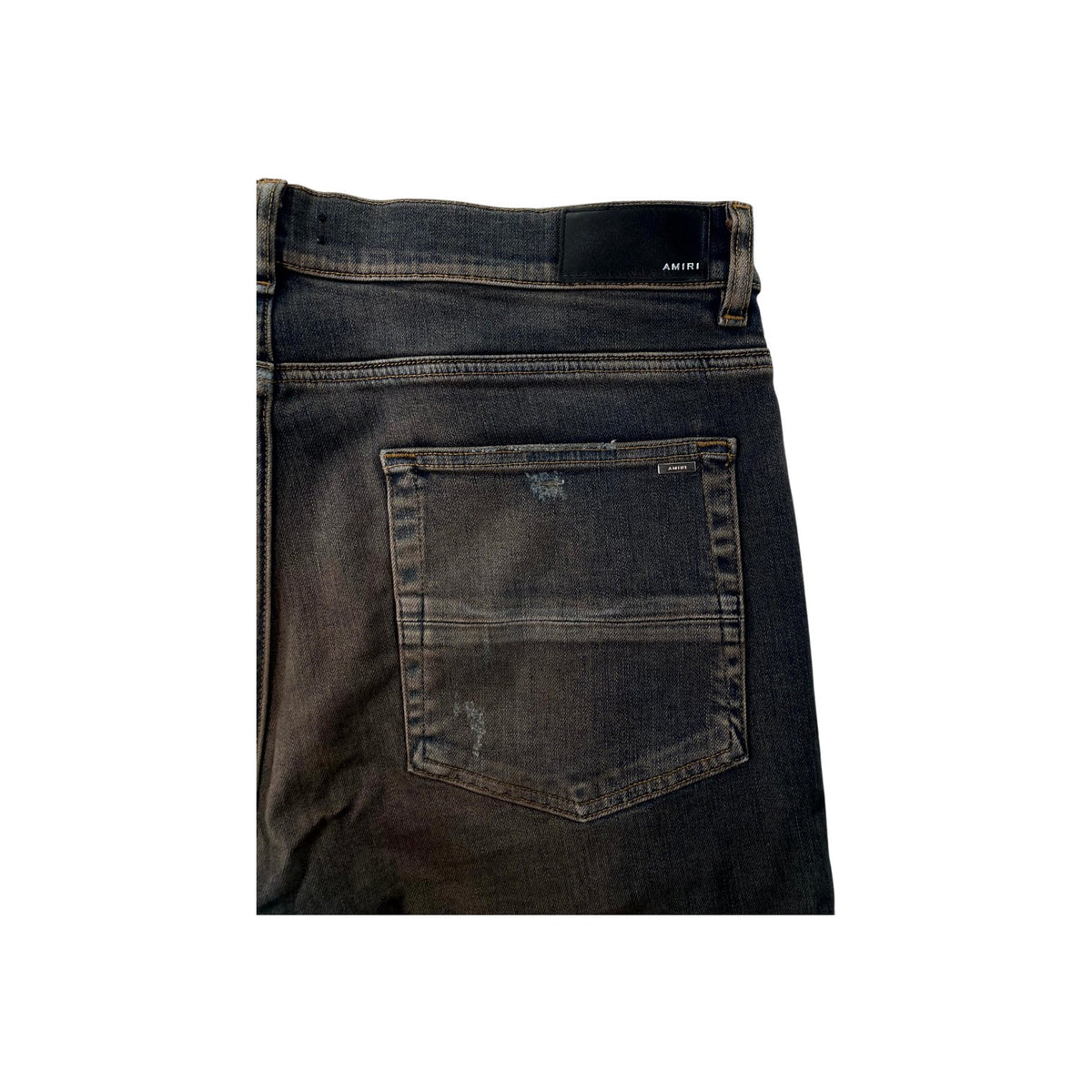 Amiri "MX1" Plaid Patch Dark Indigo, Cream & Navy Jeans