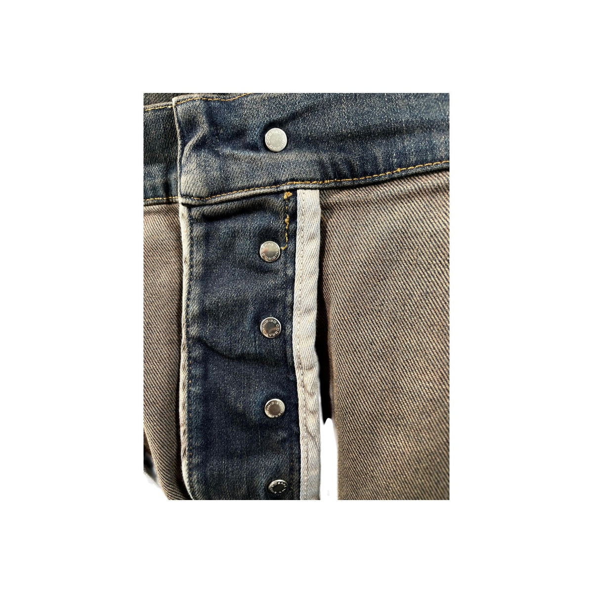 Amiri "MX1" Plaid Patch Dark Indigo, Cream & Navy Jeans