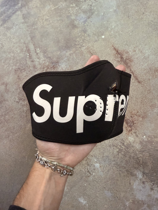 Supreme Black White Face Mask OS Used