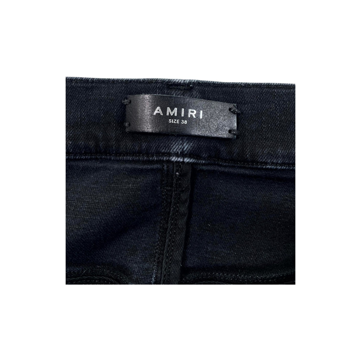 Amiri "MX1" Suede Patch Black Wash & White Jeans