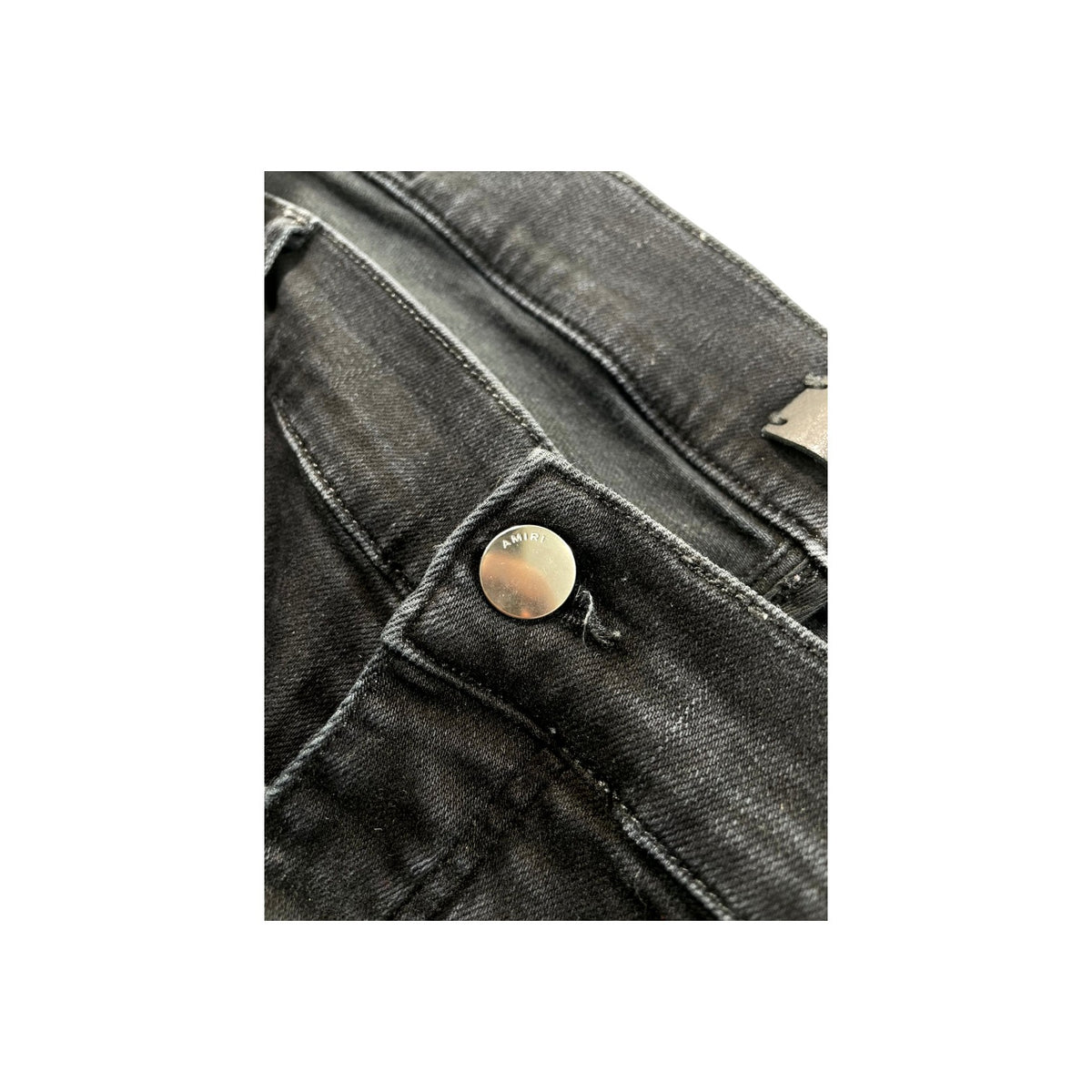 Amiri "MX1" Suede Patch Black Wash & White Jeans