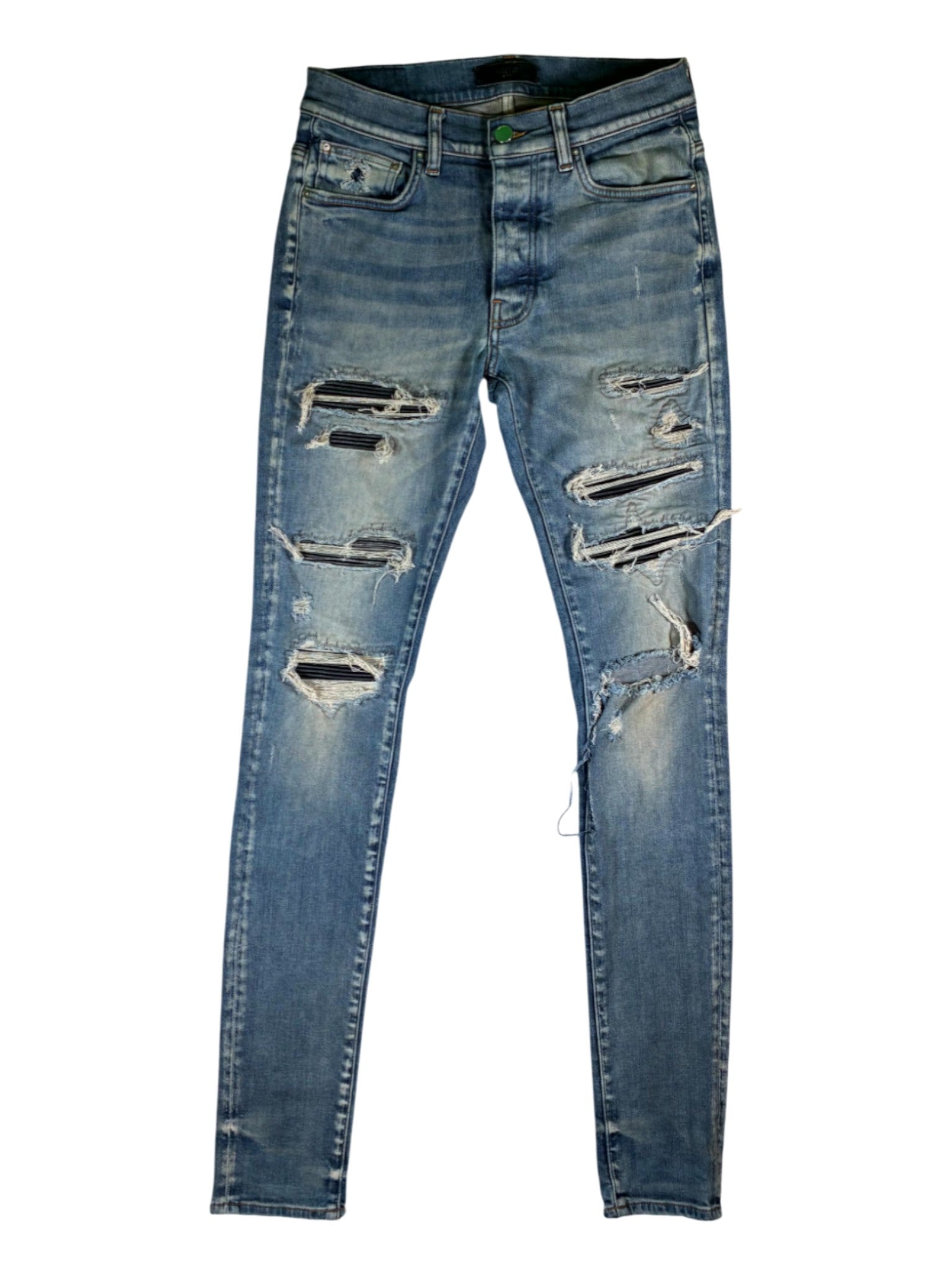 Amiri Patch Dark Wash & Black Jeans