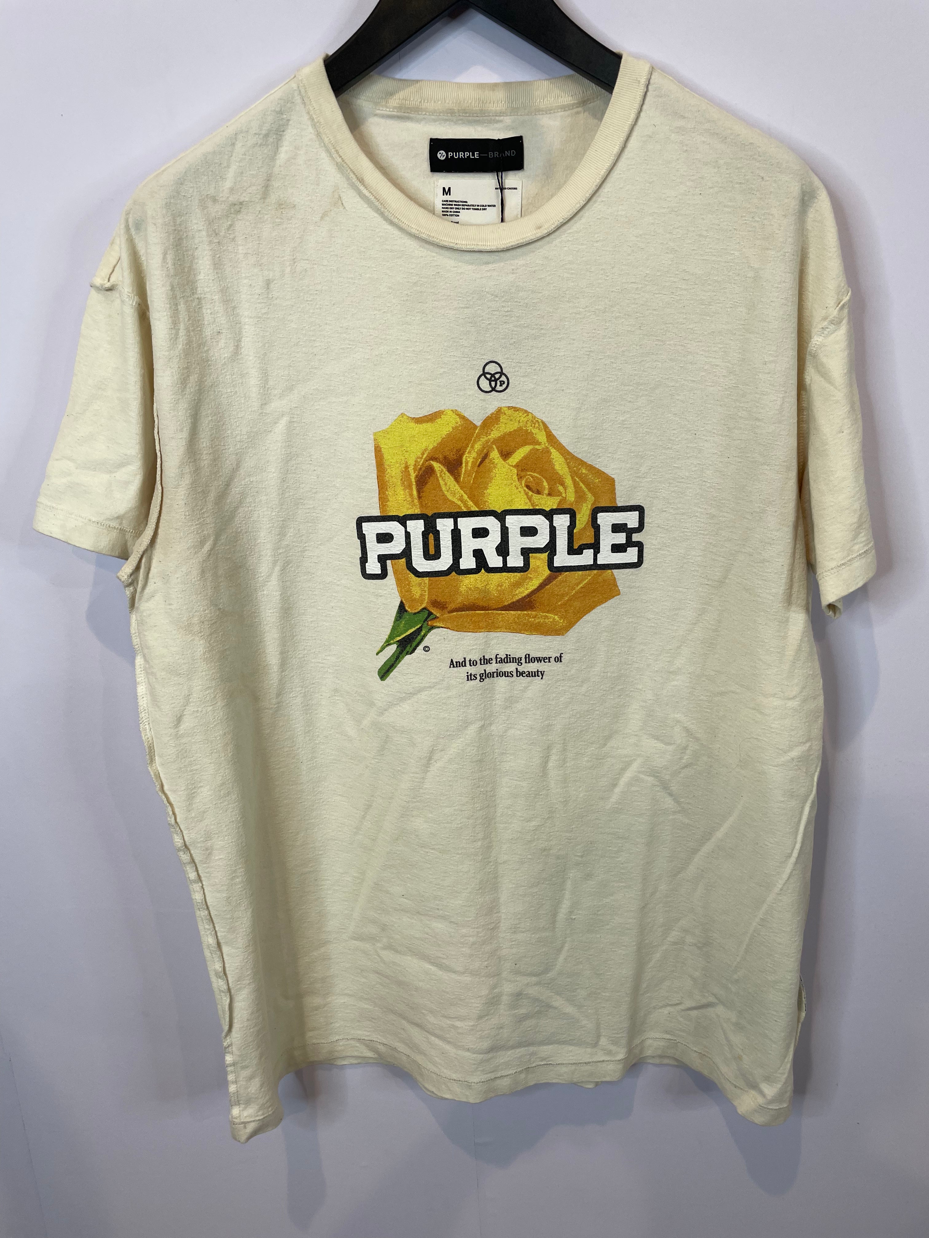 Purple Tee Cream Rose Used Medium