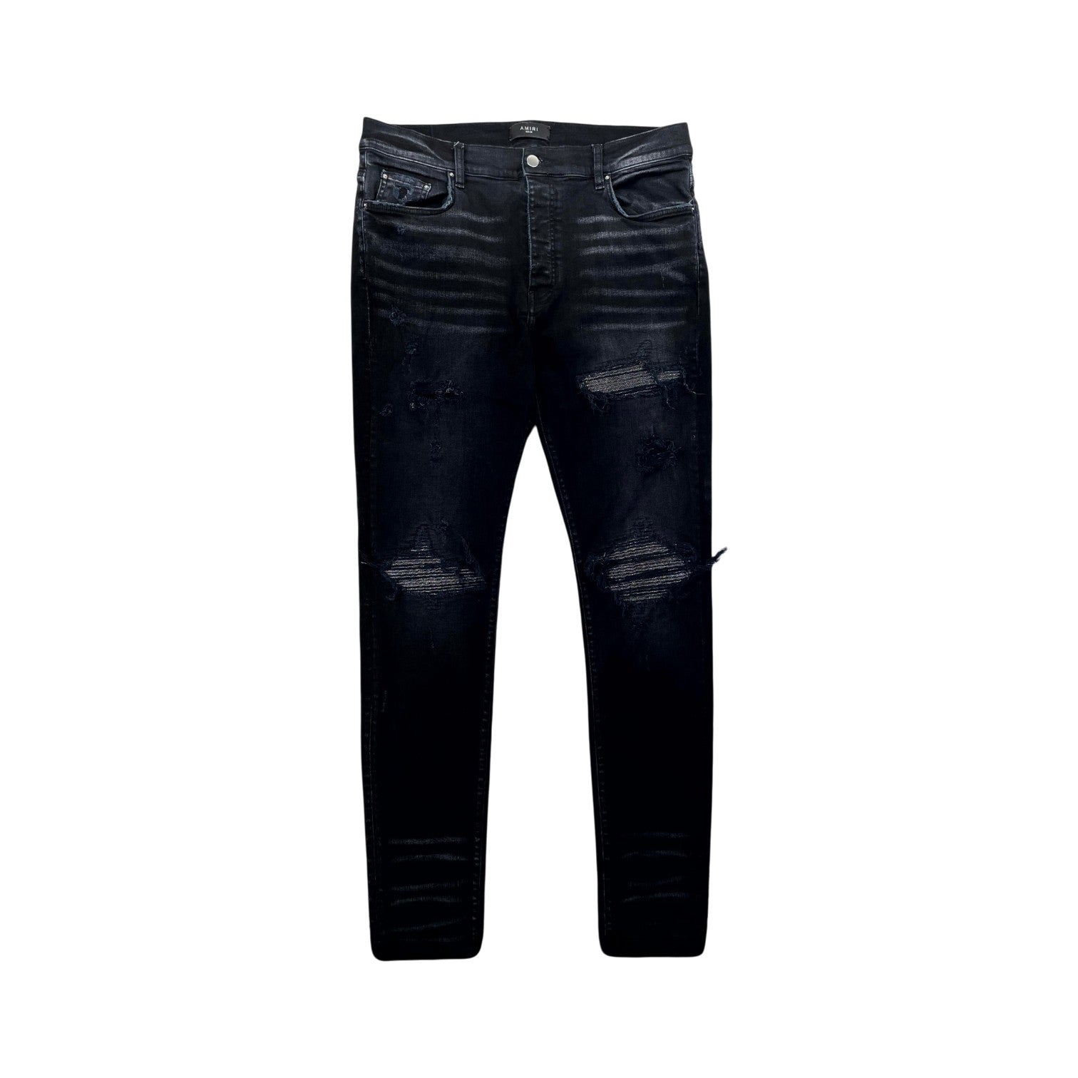 Amiri "Mx1" Iridescent Patch Black Wash Jeans