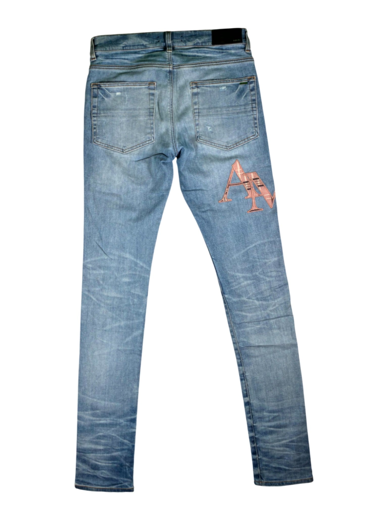 Amiri "Side Logo" Light Wash & Pink Jeans