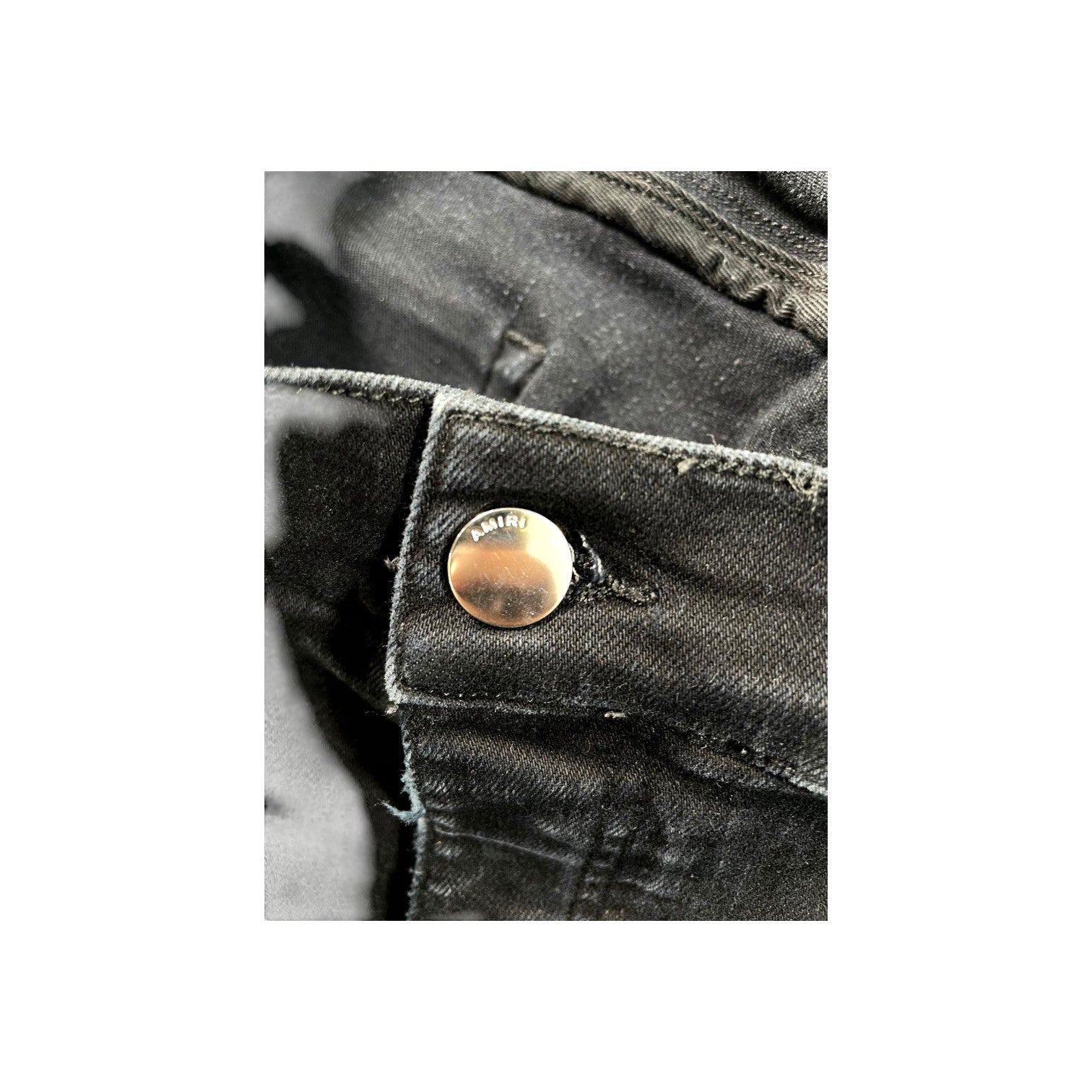 Amiri "Mx1" Iridescent Patch Black Wash Jeans