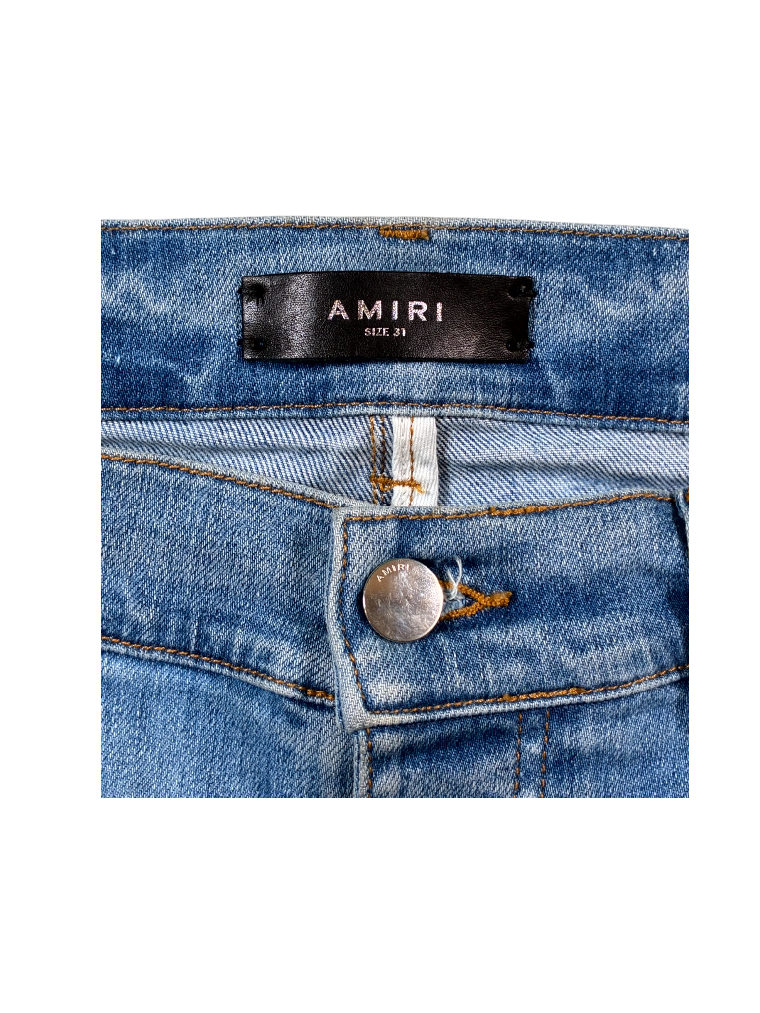 Amiri "Side Logo" Light Wash & Pink Jeans