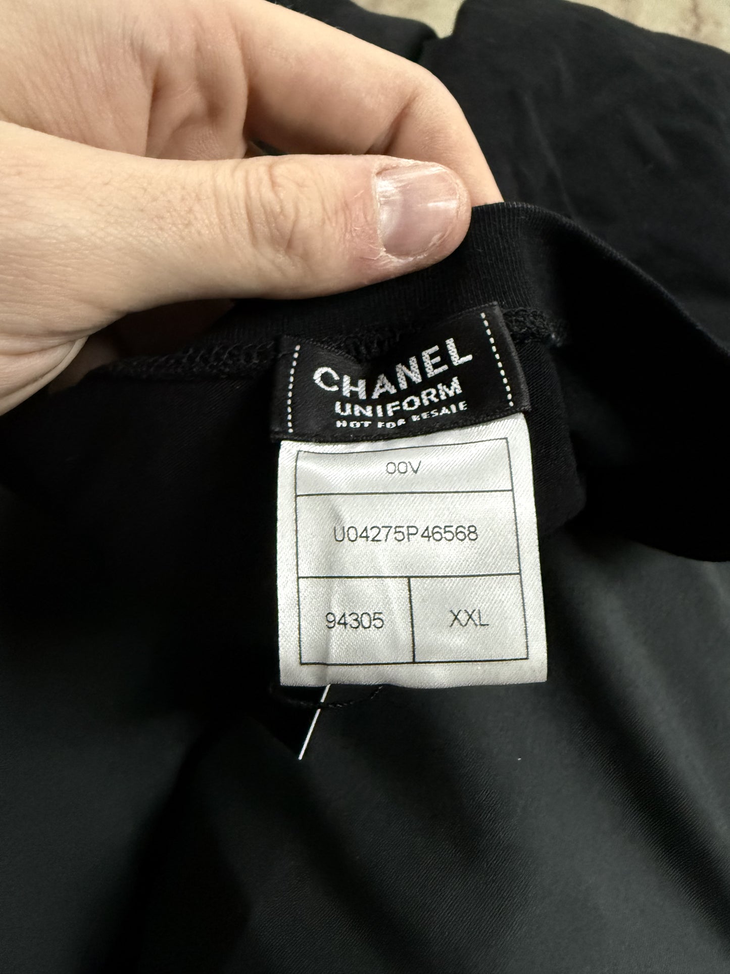 Chanel Dotted Logo LS Black Used XXL (Fits Medium)