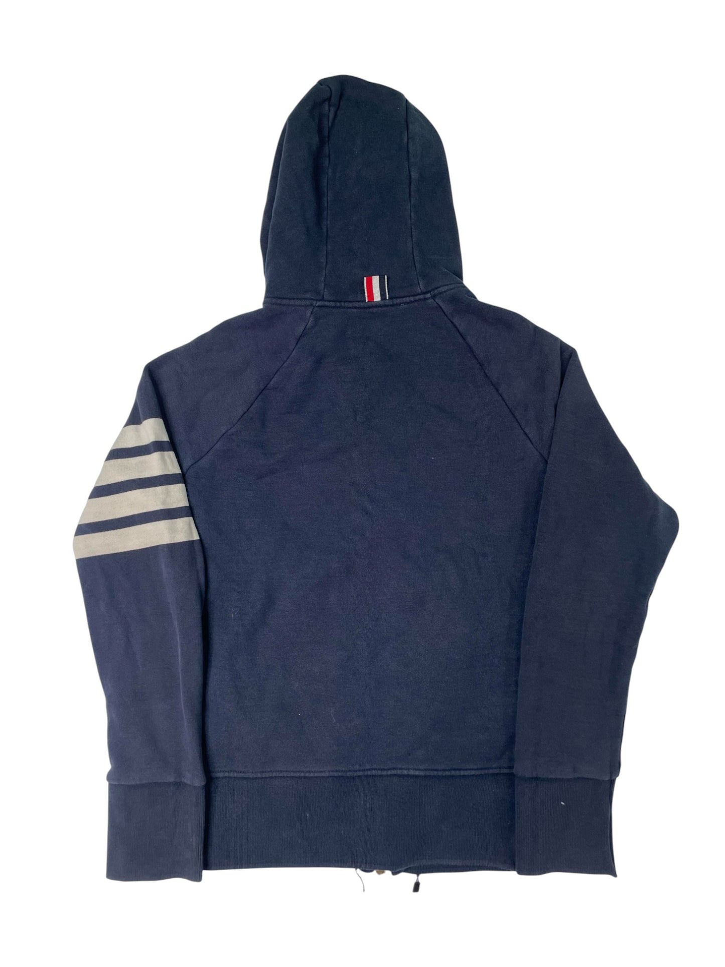 Thom Browne Zip Up Navy Hoodie