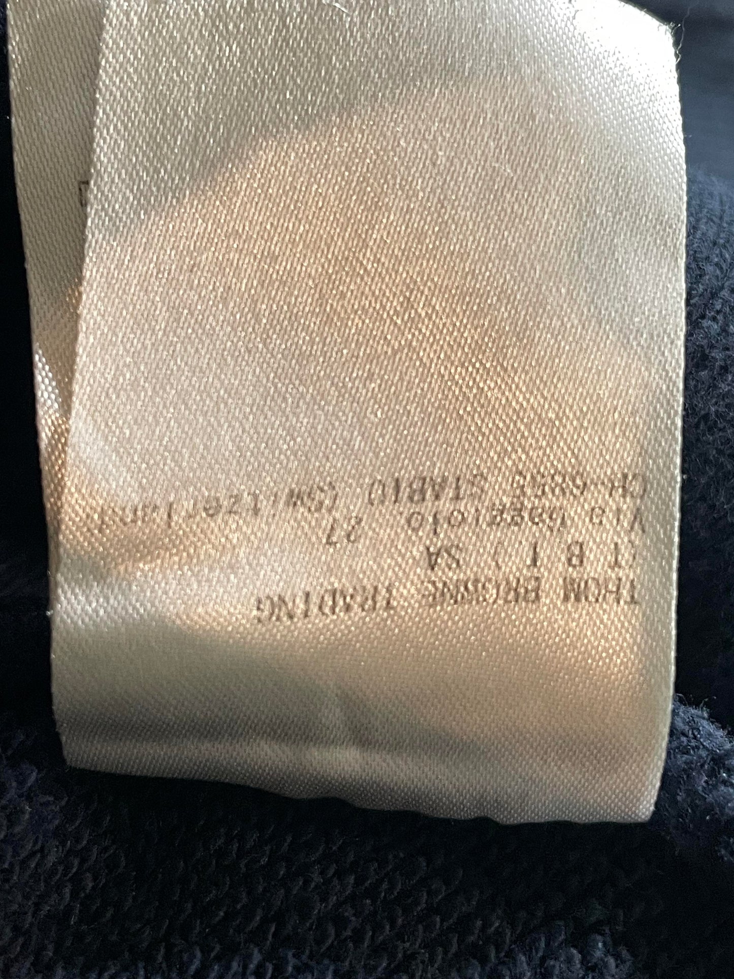 Thom Browne Zip Up Navy Hoodie