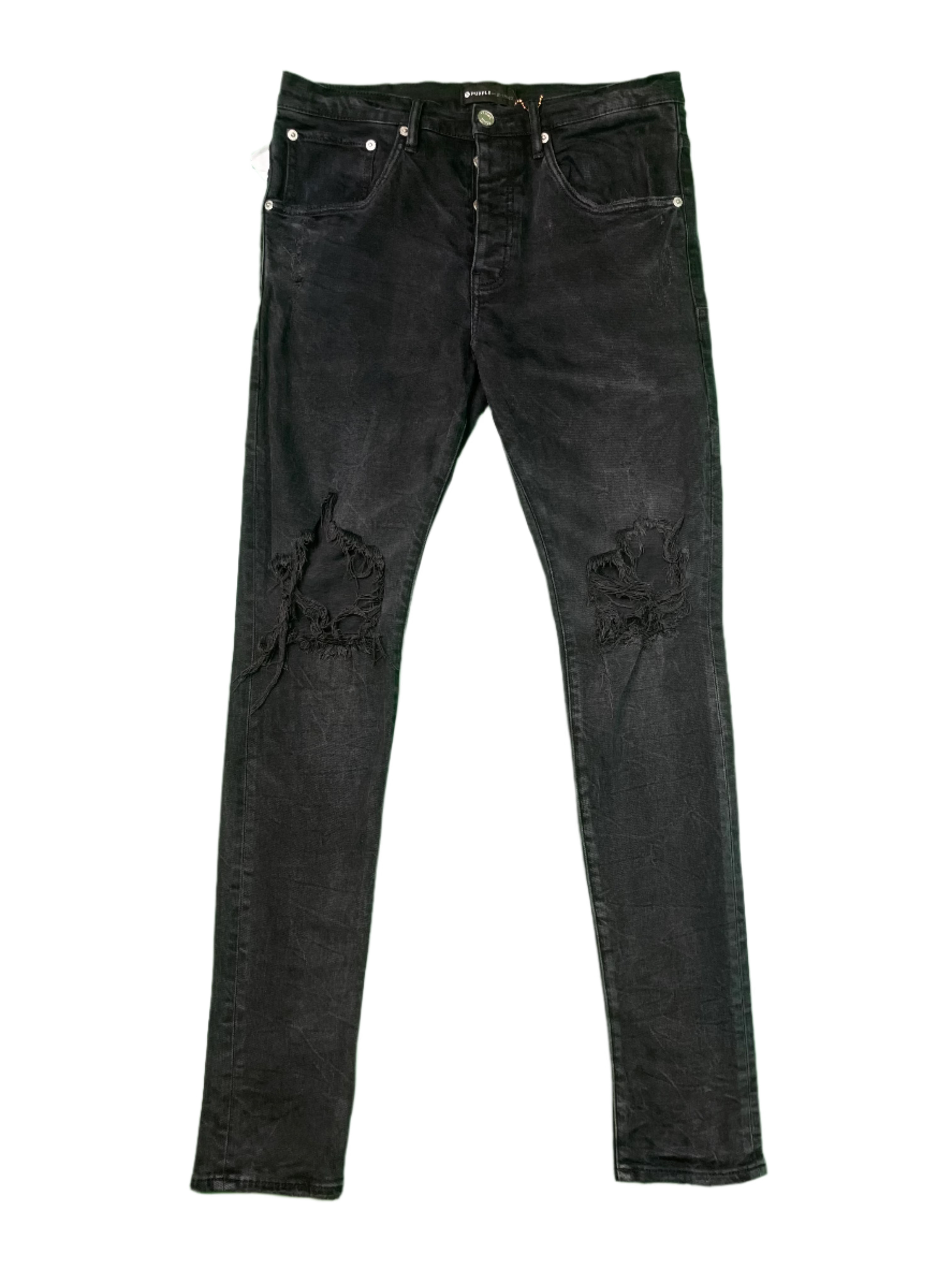 Purple Brand Knee Rip Black Jeans