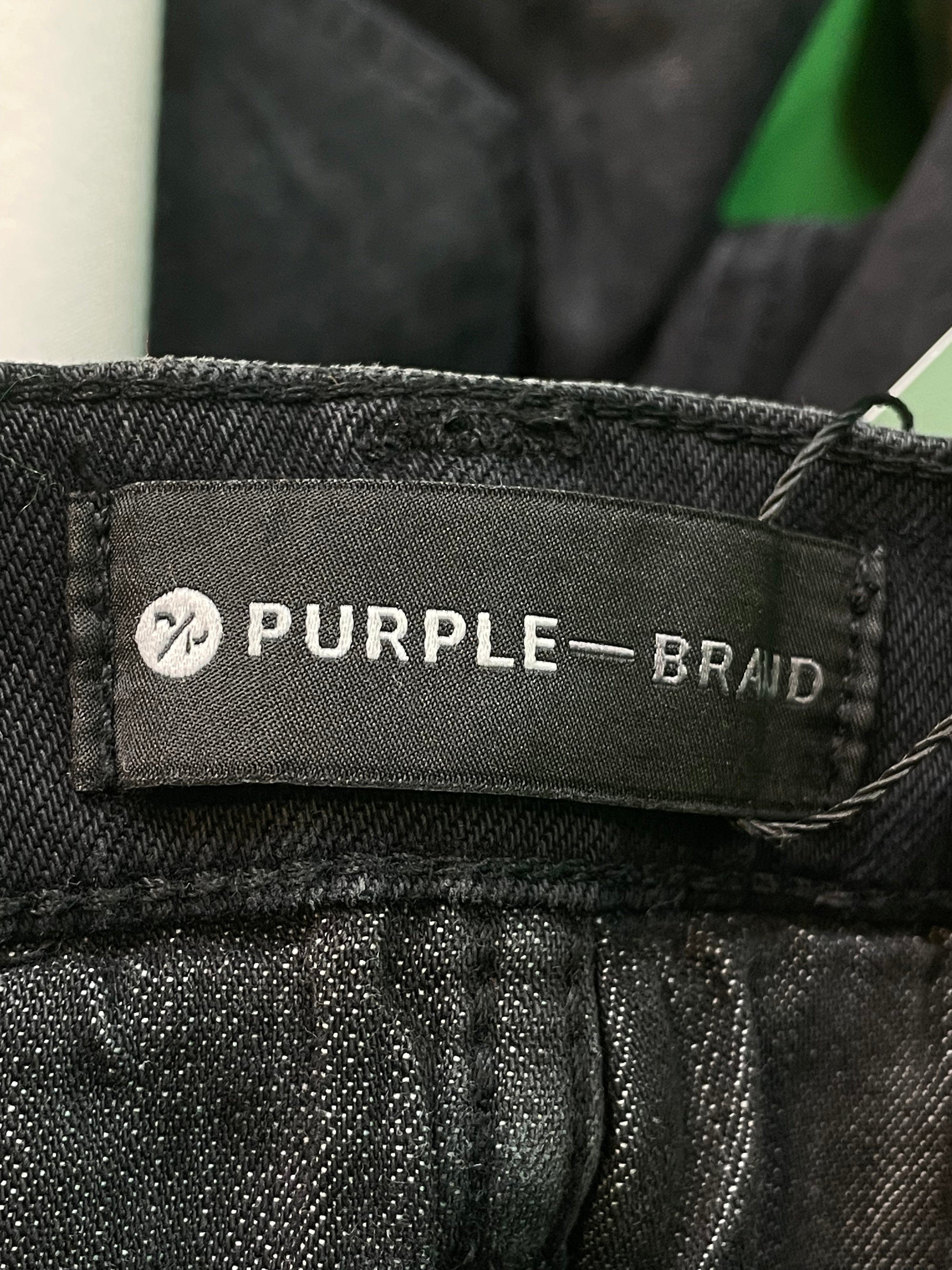 Purple Brand Knee Rip Black Jeans