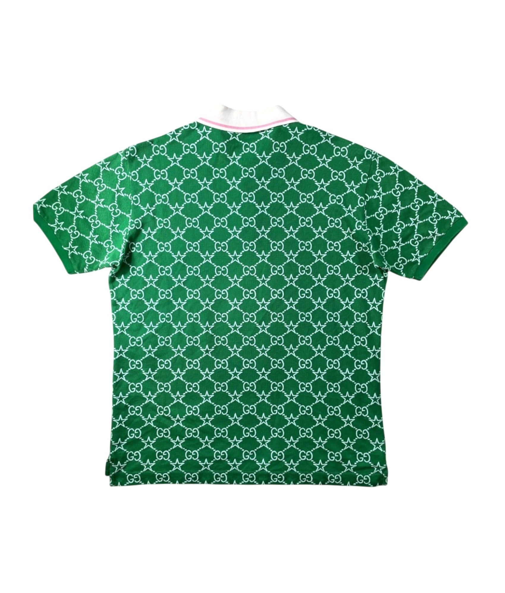 Gucci Monogram Star Green & Pink Polo Shirt
