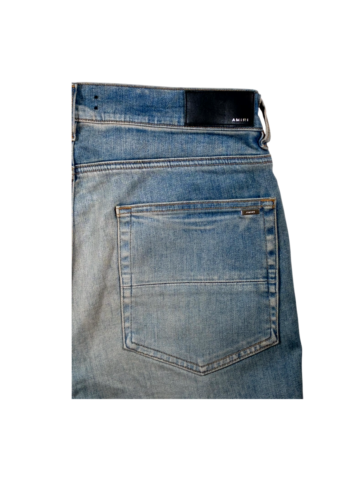 Amiri MX2 Camo Patch Light Wash Jeans