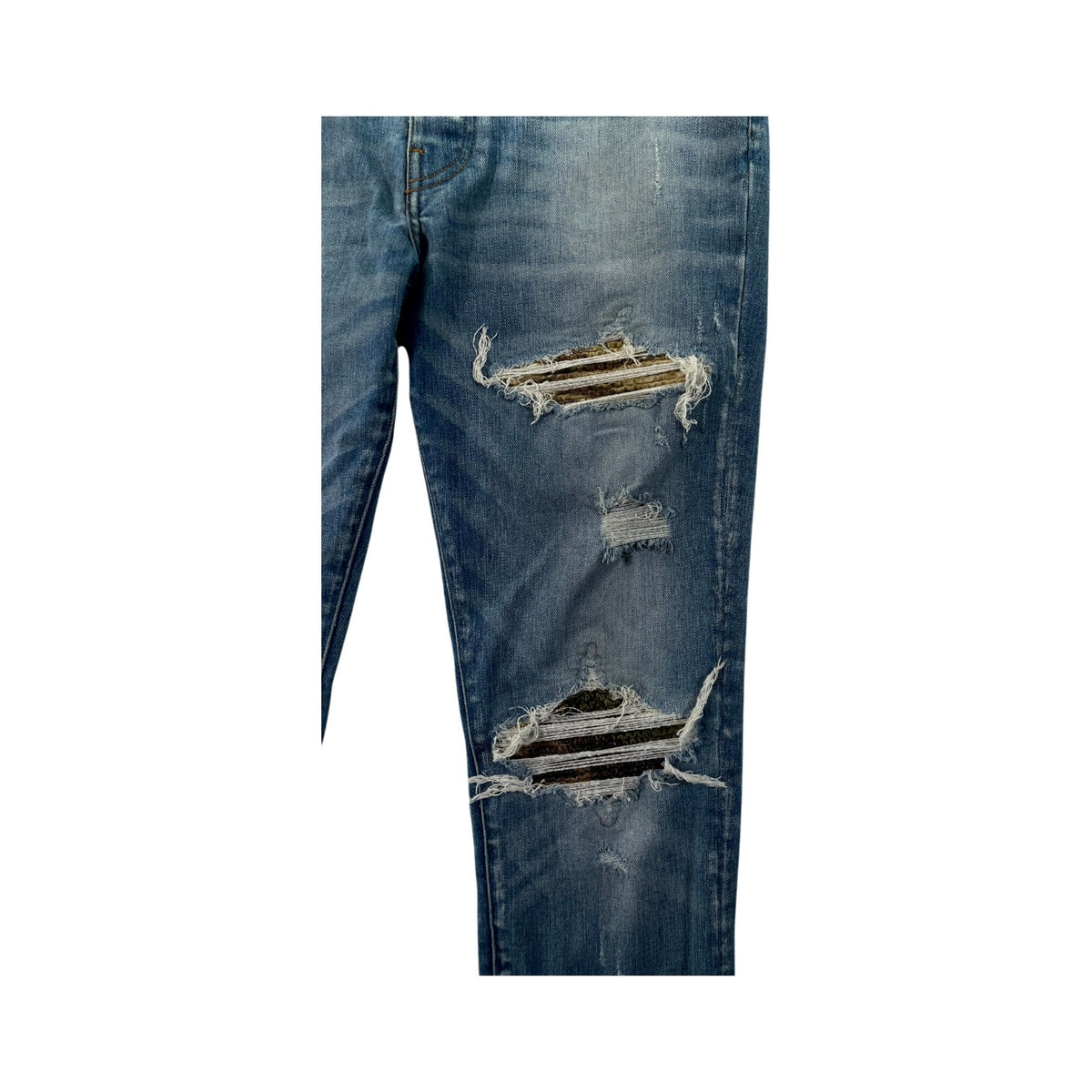 Amiri "MX1" Aloha Patch Light Wash Jeans