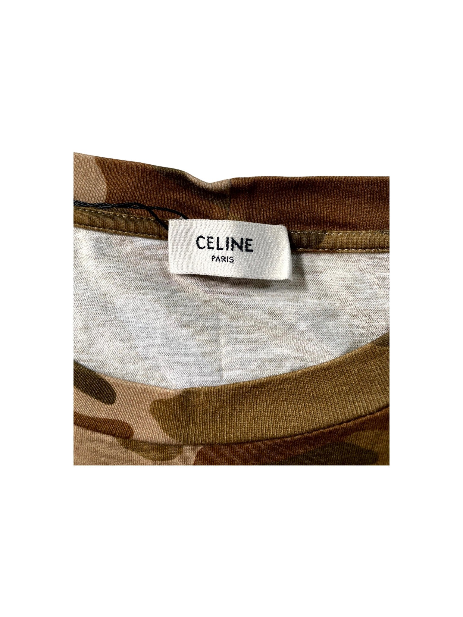 Celine Desert Camo Core Logo Multicolor & White Tee