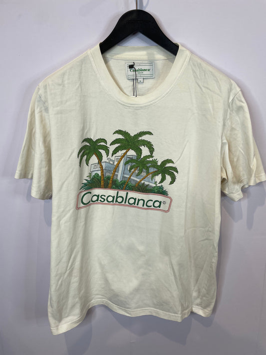 Casablanca Tee White Palm Pink Used XL