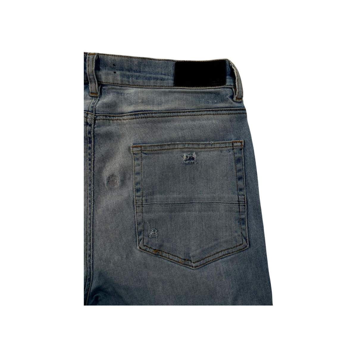 Amiri "MX2" Bandana Light Wash & White Jeans
