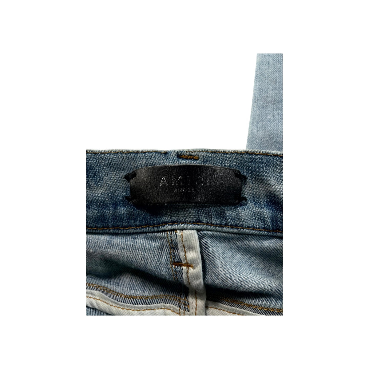 Amiri "MX2" Bandana Light Wash & White Jeans