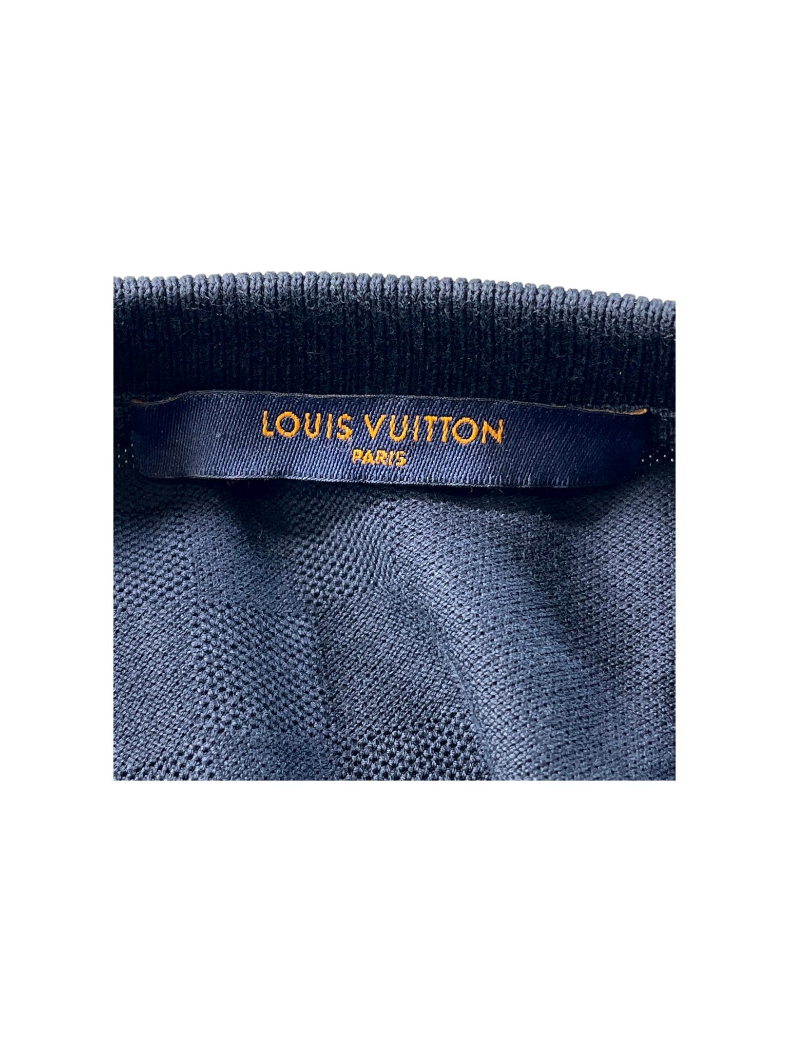 Louis Vuitton "Damier Knit" Navy Tee