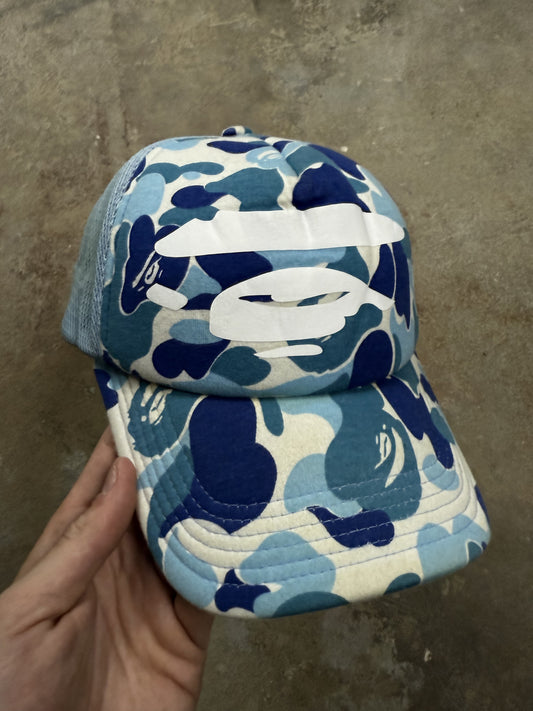 BAPE Cap Baby Blue Camo Used OSFM