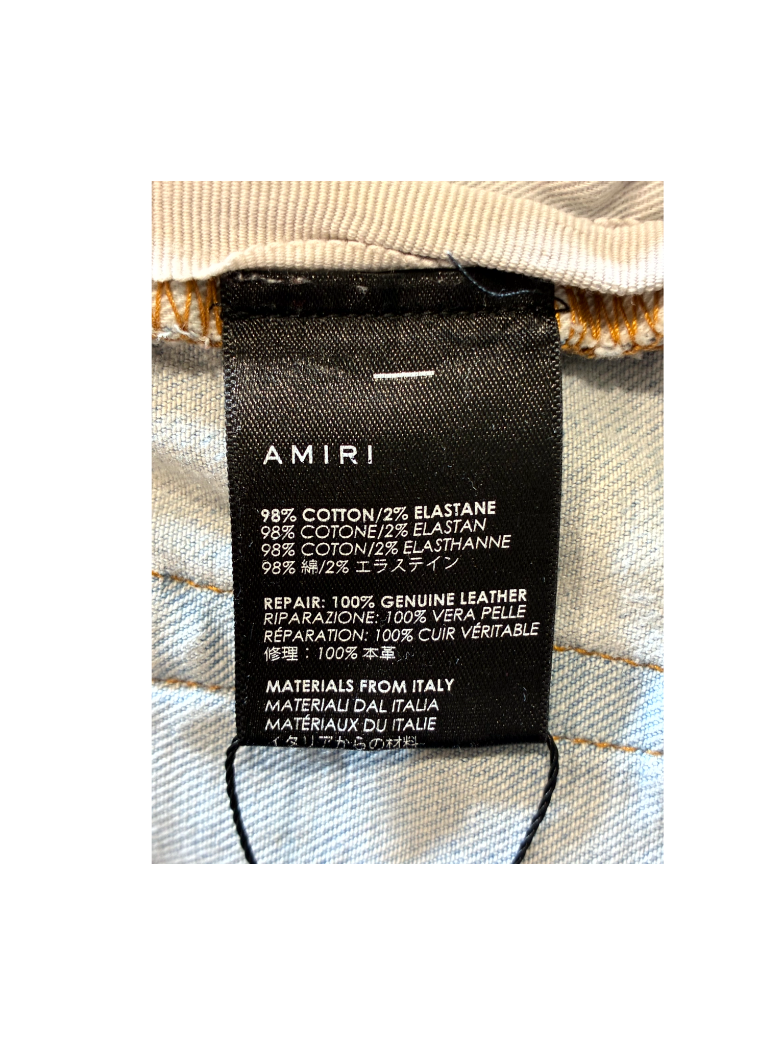 Amiri MX1 Patch Light Wash & White Jeans