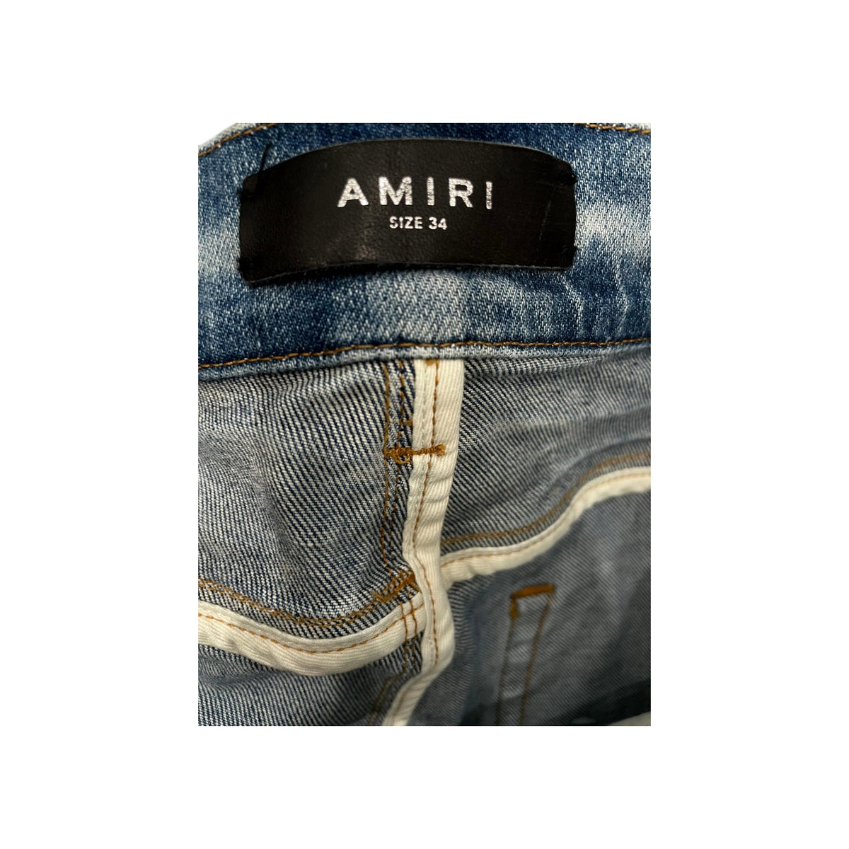 Amiri "MX2" Honey Comb Light Wash & Yellow Jeans