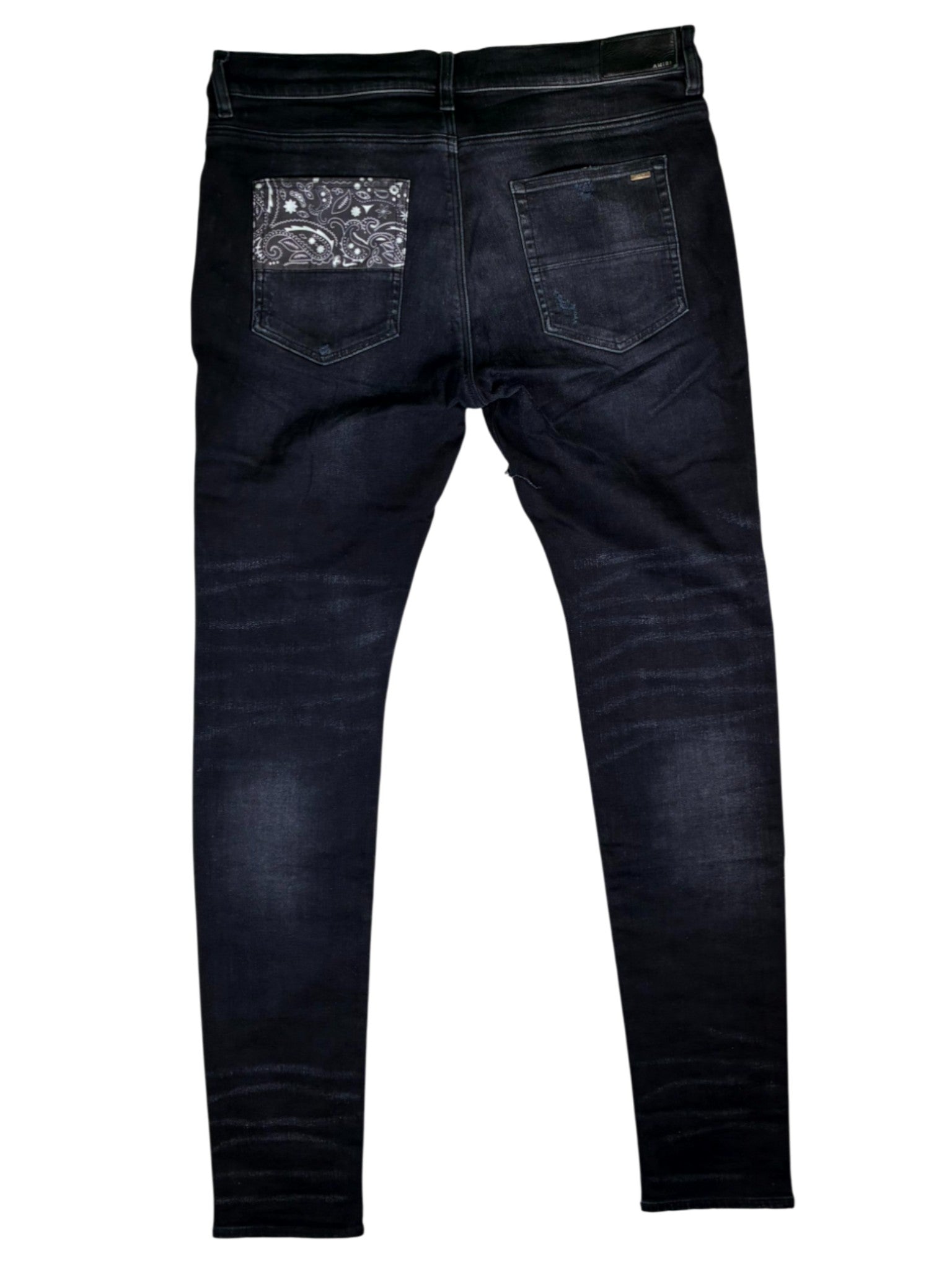 Amiri Paisley Patchwork Black Jeans
