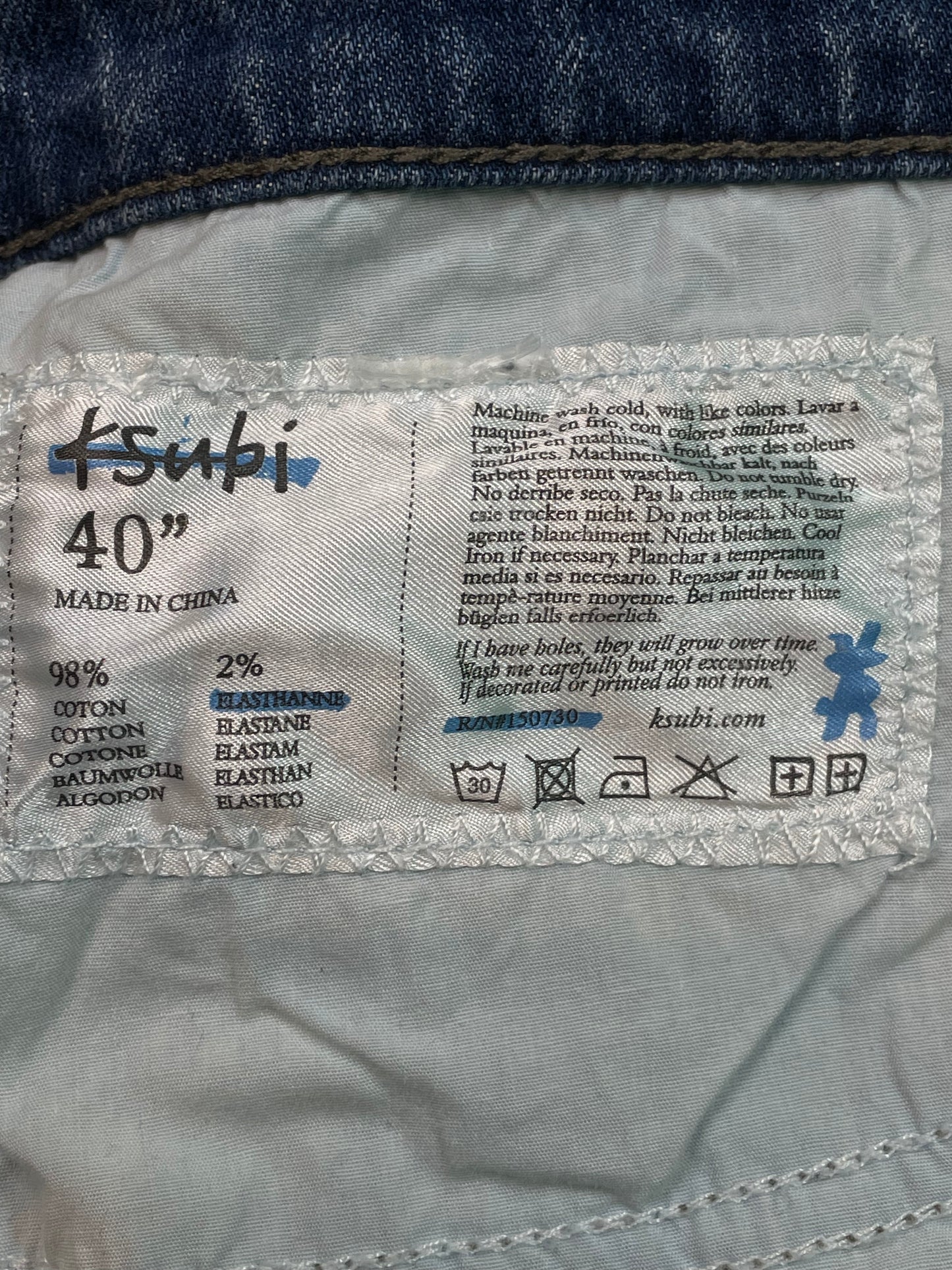 Ksubi Dark Wash Writing Blue Jeans