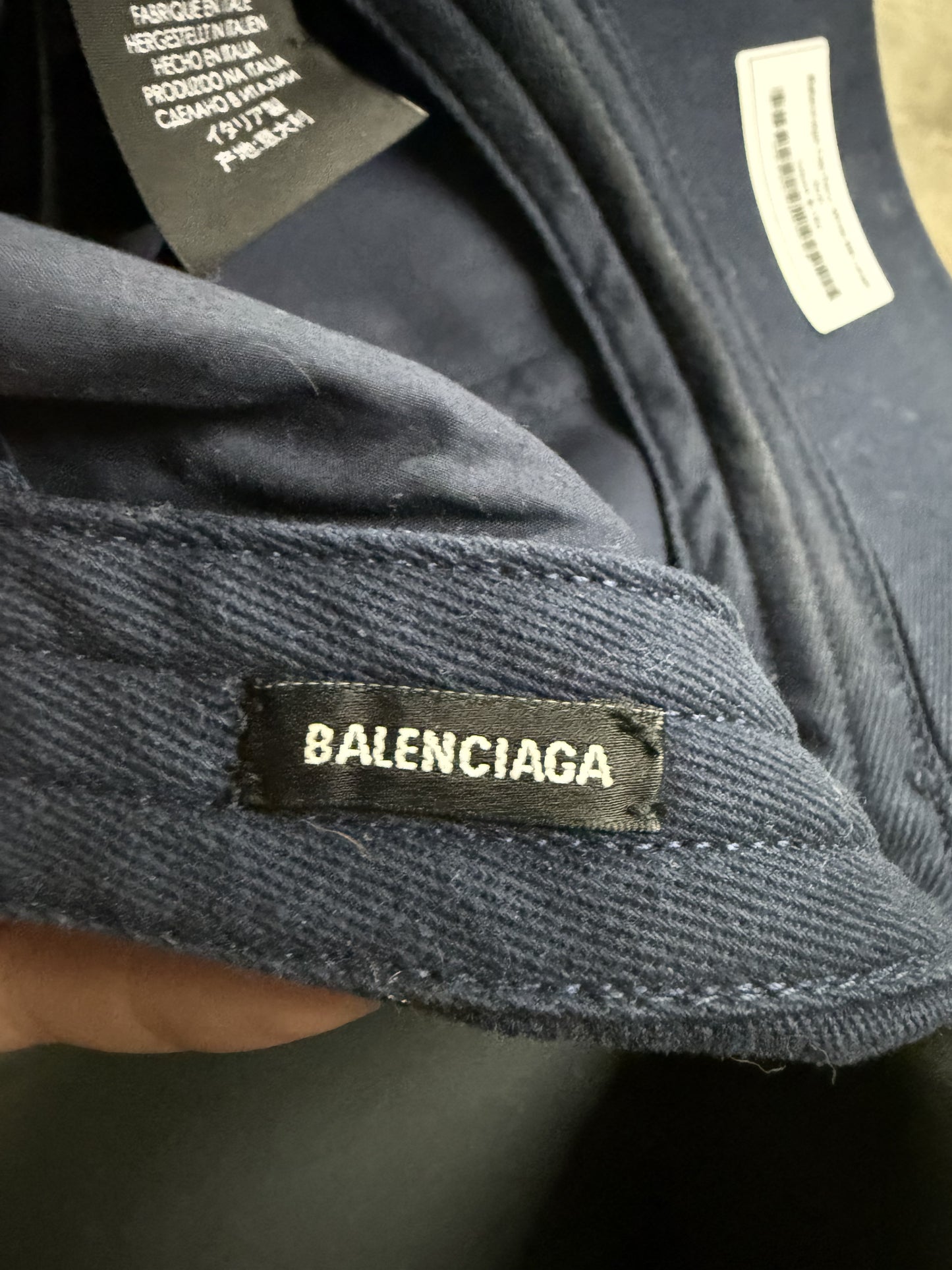 Balenciaga Cap Navy White BB Used Large