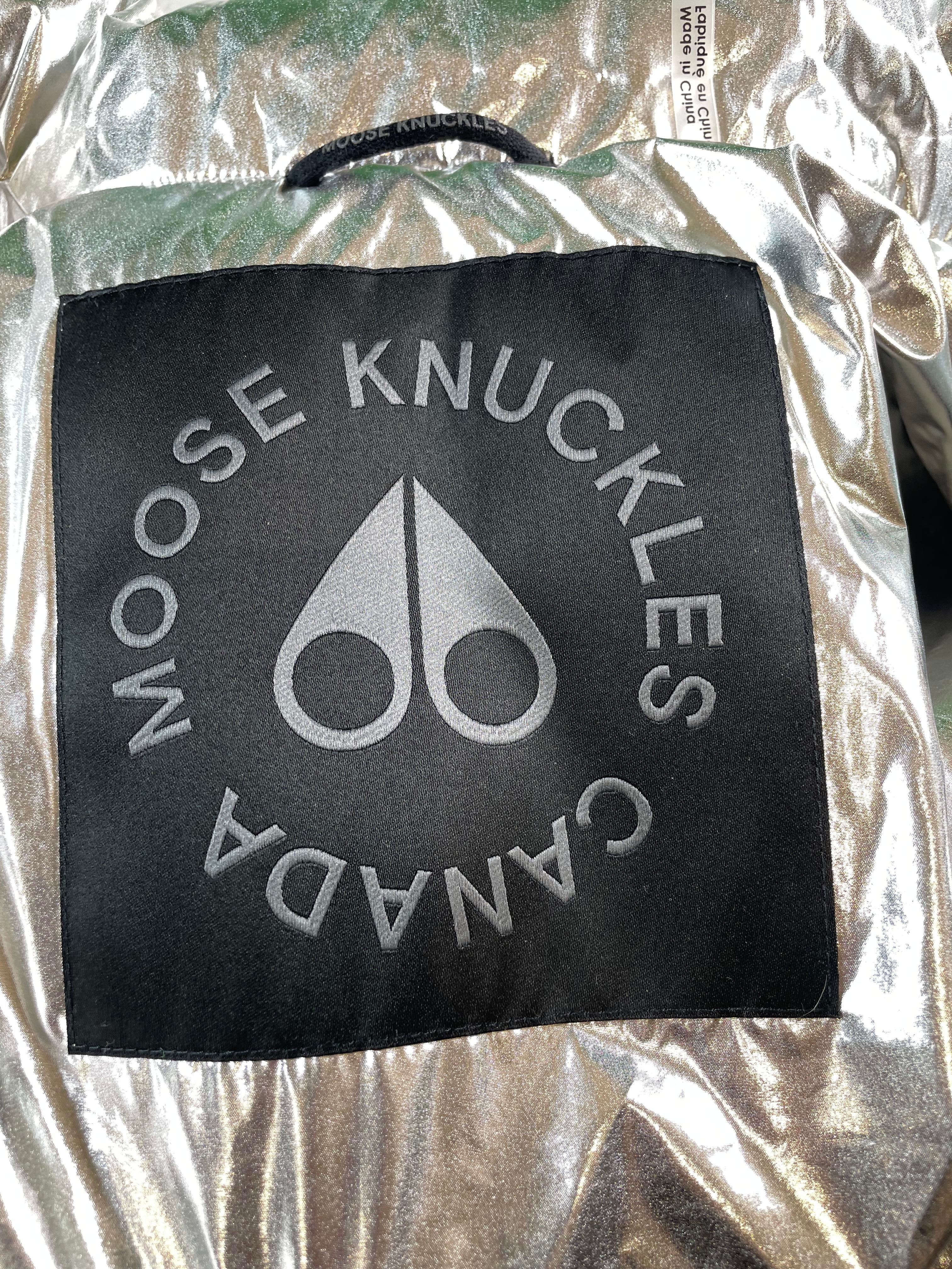 Moose Knuckles Silver Bomber Jacket