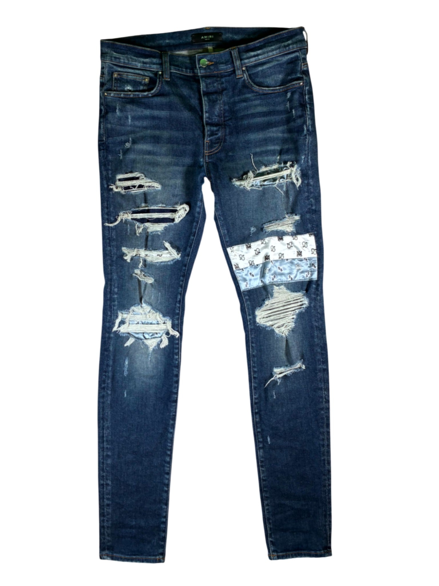 Amiri Paisley Thrasher Dark Wash Jeans