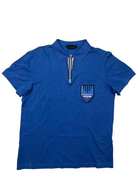 Prada Zip Polo Royal Blue