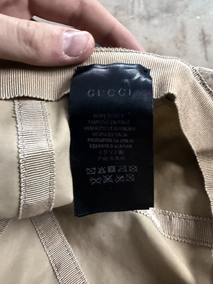 Gucci Cap Monogram Beige Nylon Used Large