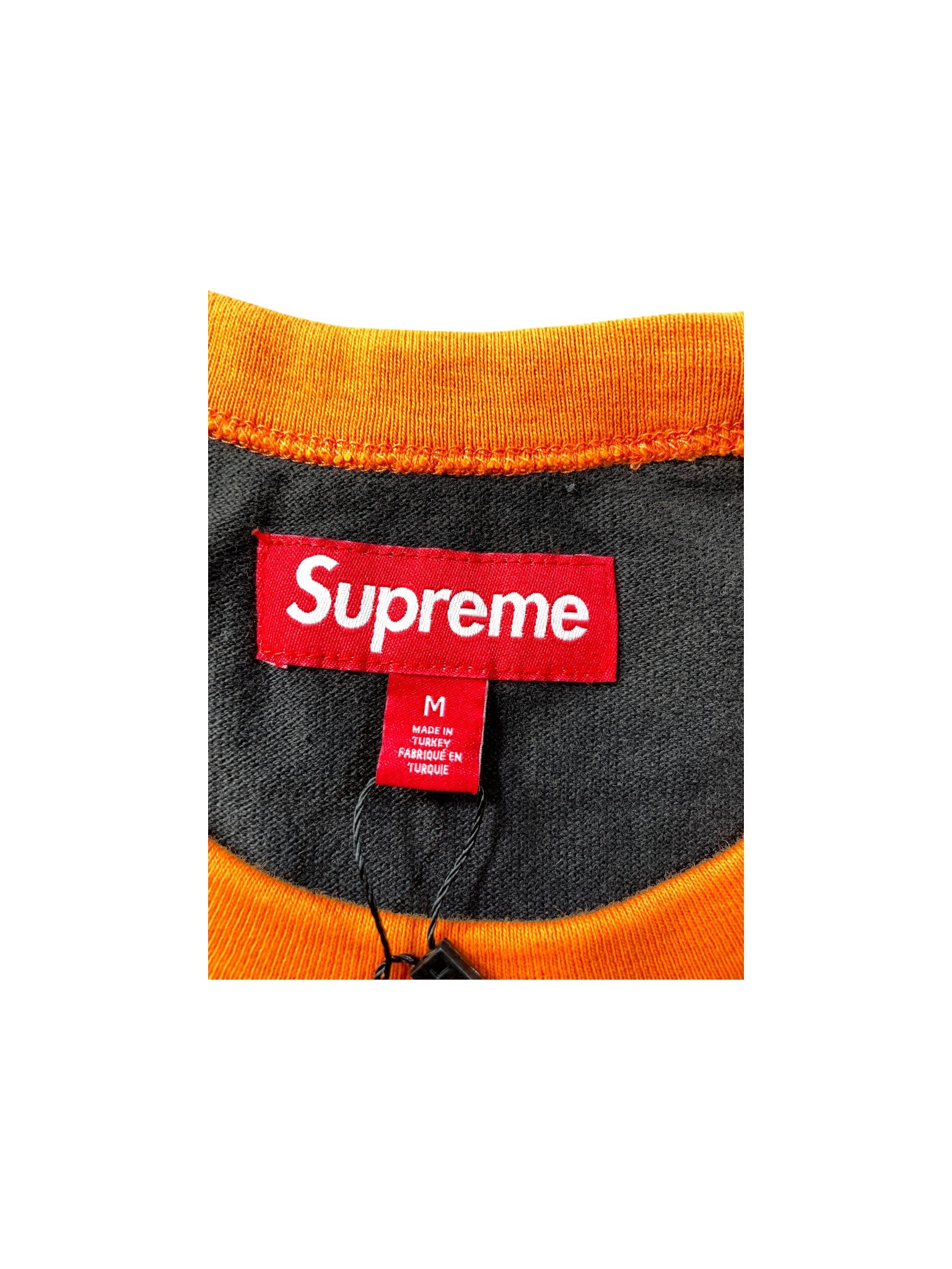 Supreme "Raglan" Long Sleeve Black & Orange T shirt