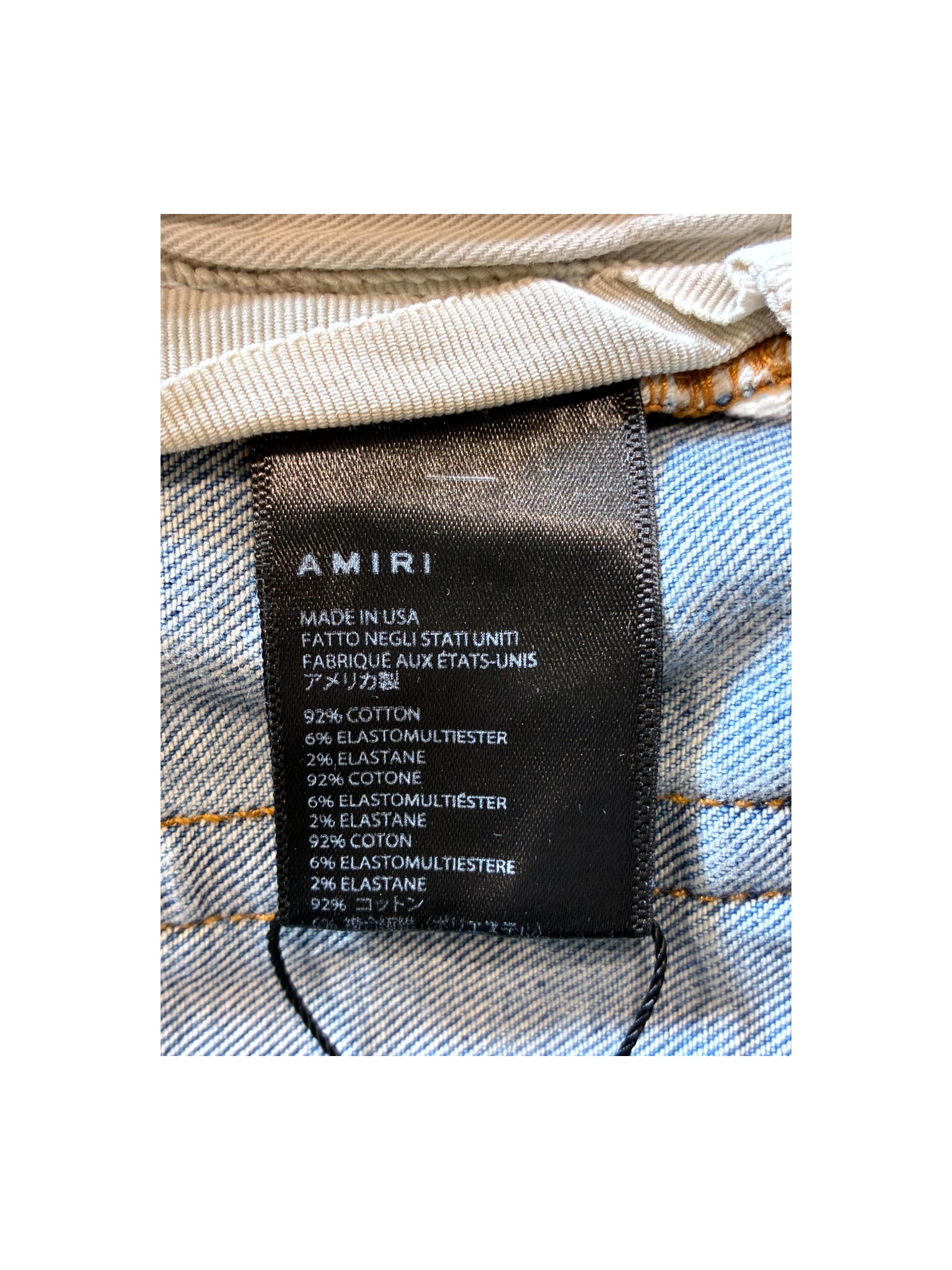 Amiri Crystal Paint Splatter Light Wash Jeans