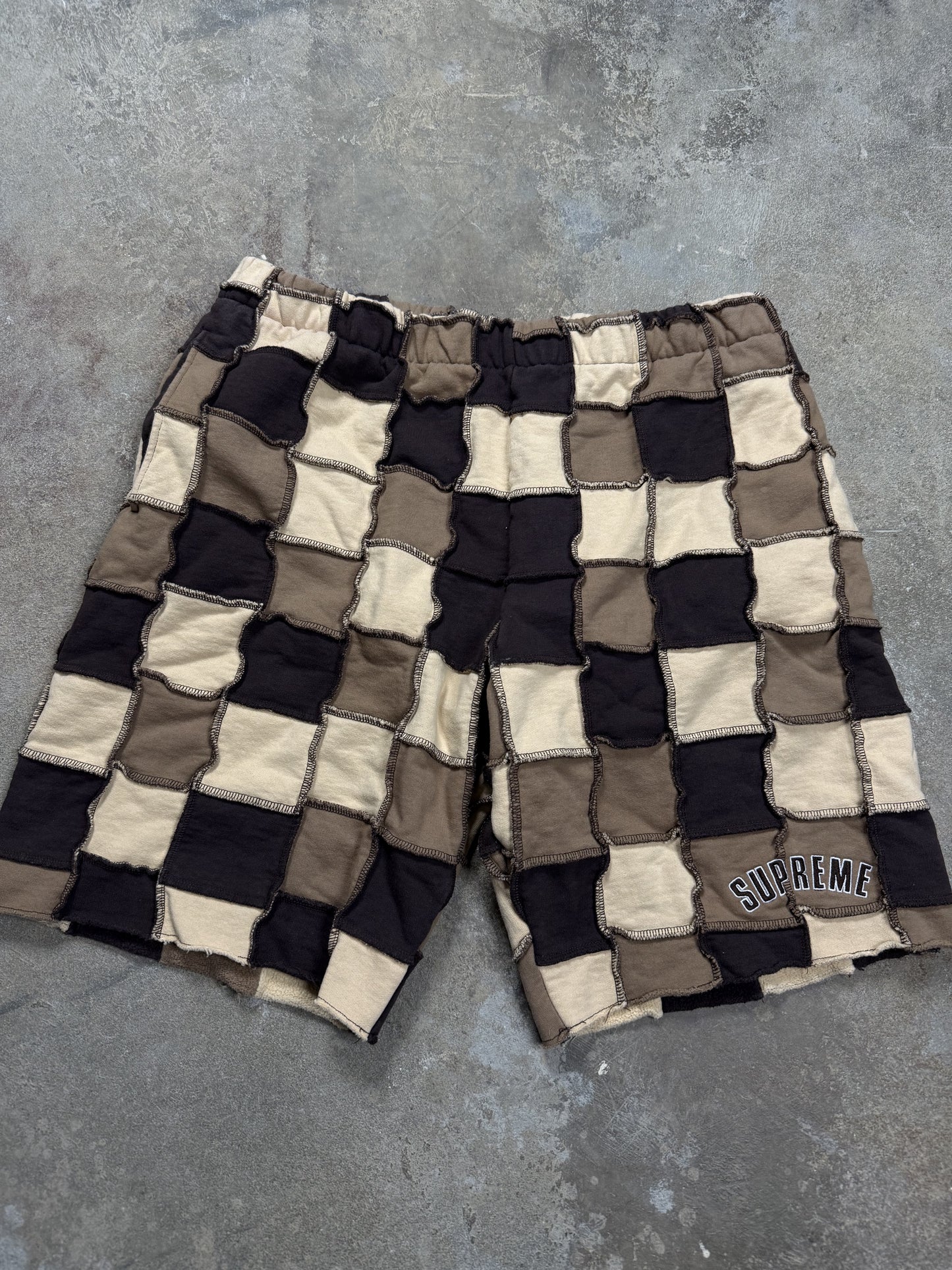 Supreme Shorts Brown Cream Patches Used XL