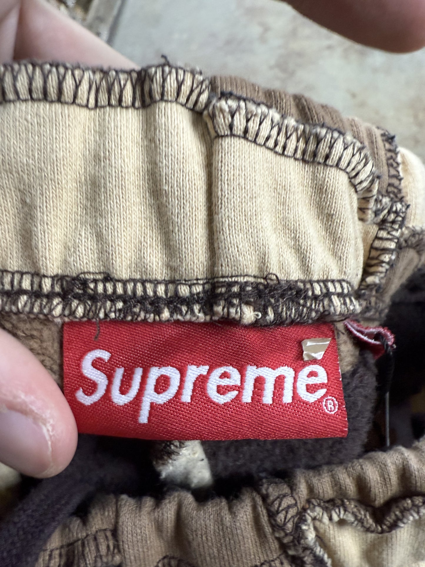 Supreme Shorts Brown Cream Patches Used XL