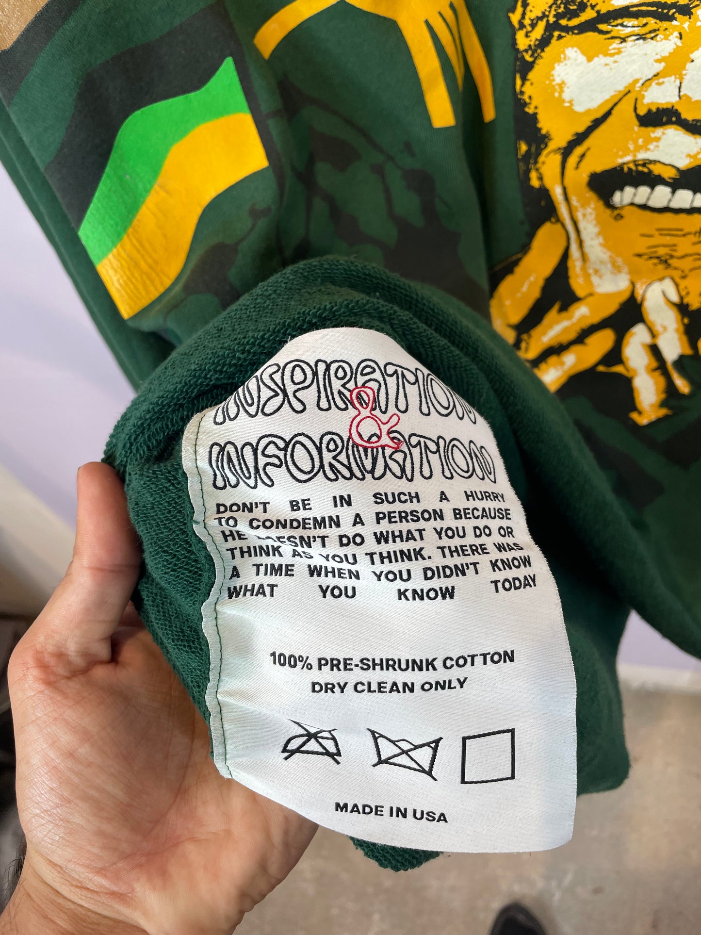 Barriers Mandela Hoodie Green Yellow Used XXL
