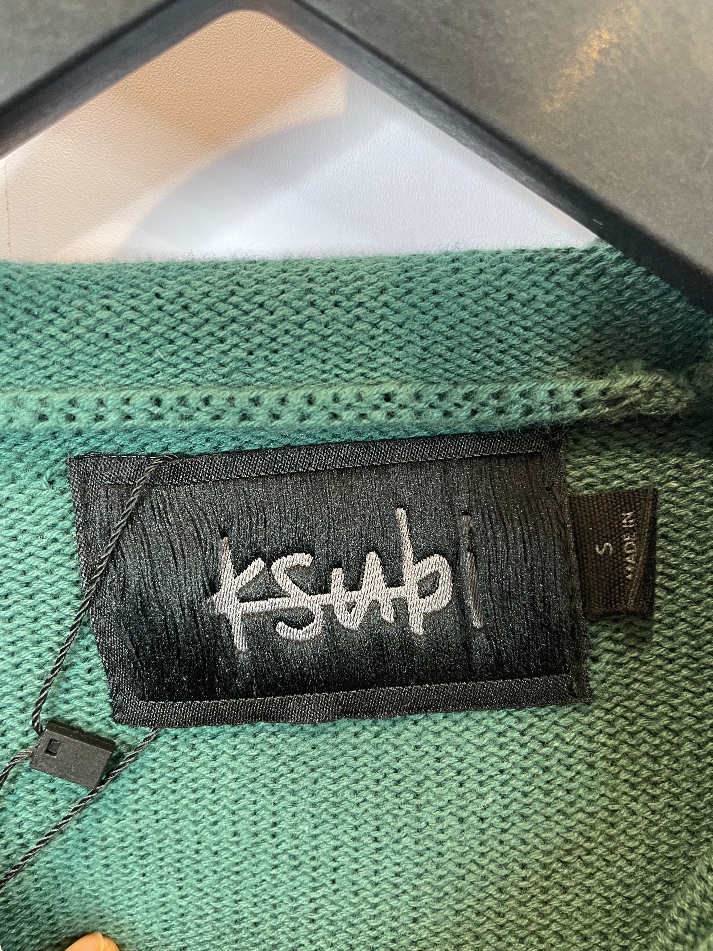 Ksubi Knit Distressed Hoodie Green Used Small