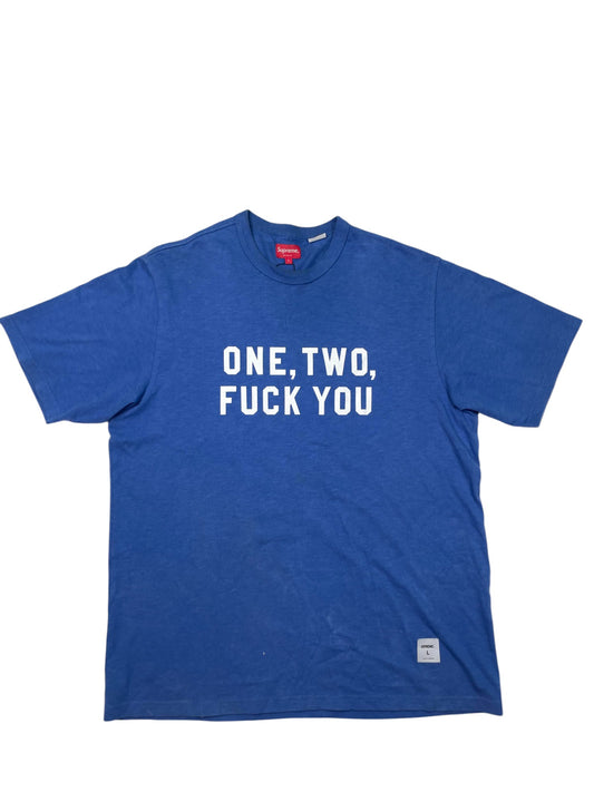 Supreme One Two F**k You  Black & White Tee
